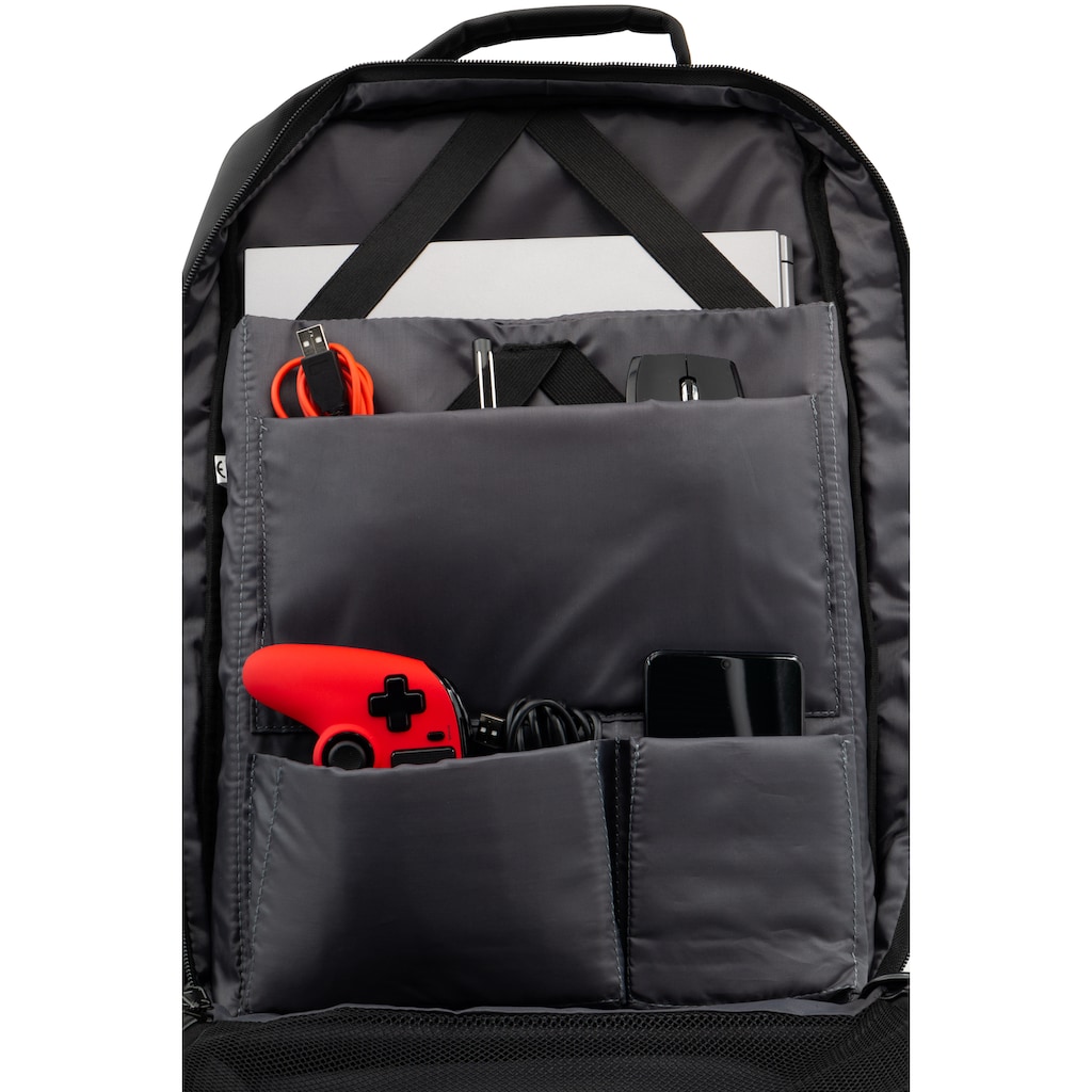 Hyrican Gaming- Laptoprucksack »Striker Game Bag CAMPER NOZ01496«  App gesteuertes RBG-LED Display, gepolstert, wasserabweisend, mit Thermofach, Für Notebooks bis 17,3 Zoll und Tablets bis 12 Zoll, Geheimfach, USB-Handy-Ladefunktion