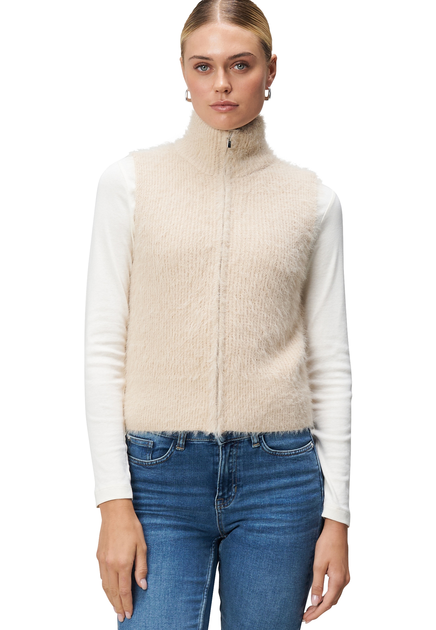 Zero Strickjacke »Strickweste mit Reißverschluss«