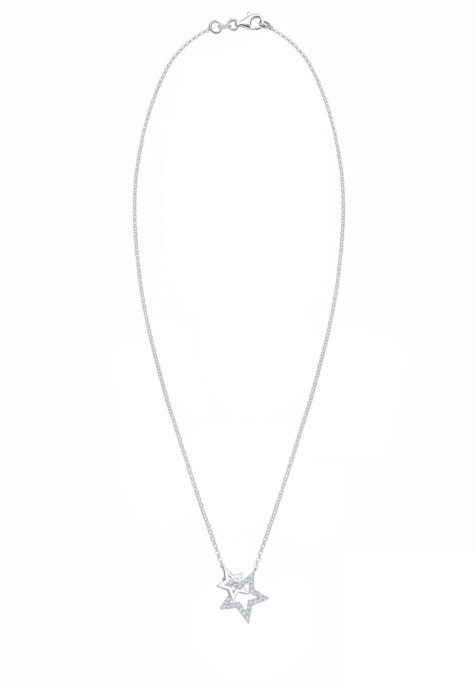 Elli Silberkette »Halskette Stern Weiß 925 Sterling Silber, mit Kristallen von Swarovski®«