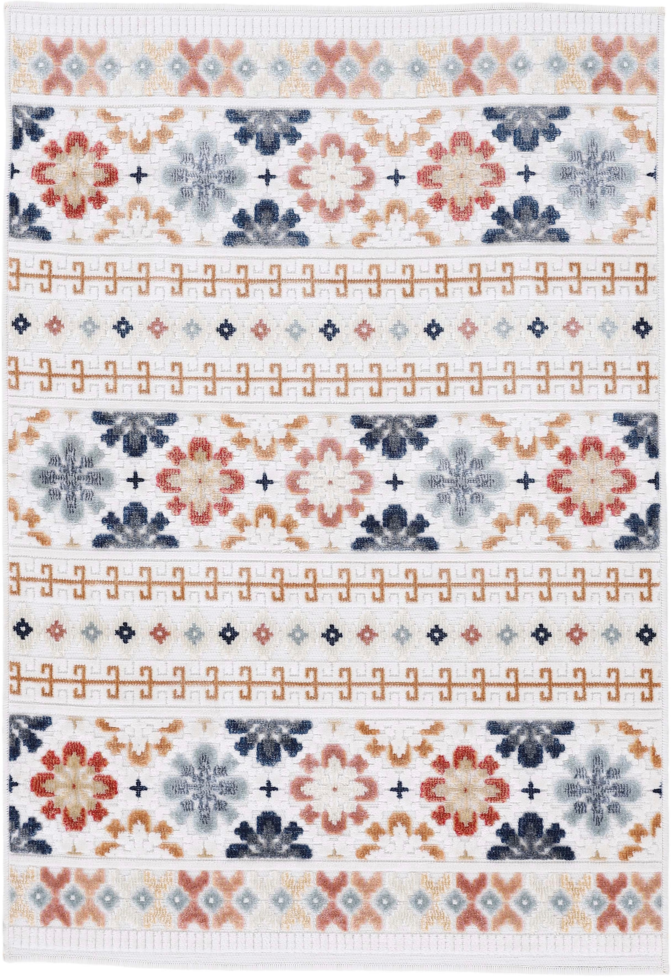 carpetfine Teppich »Deja 103«, bei Flachgewebe, online rechteckig, robustes Motiv- Palmenblätter, Hoch-Tief Effekt Floral OTTO