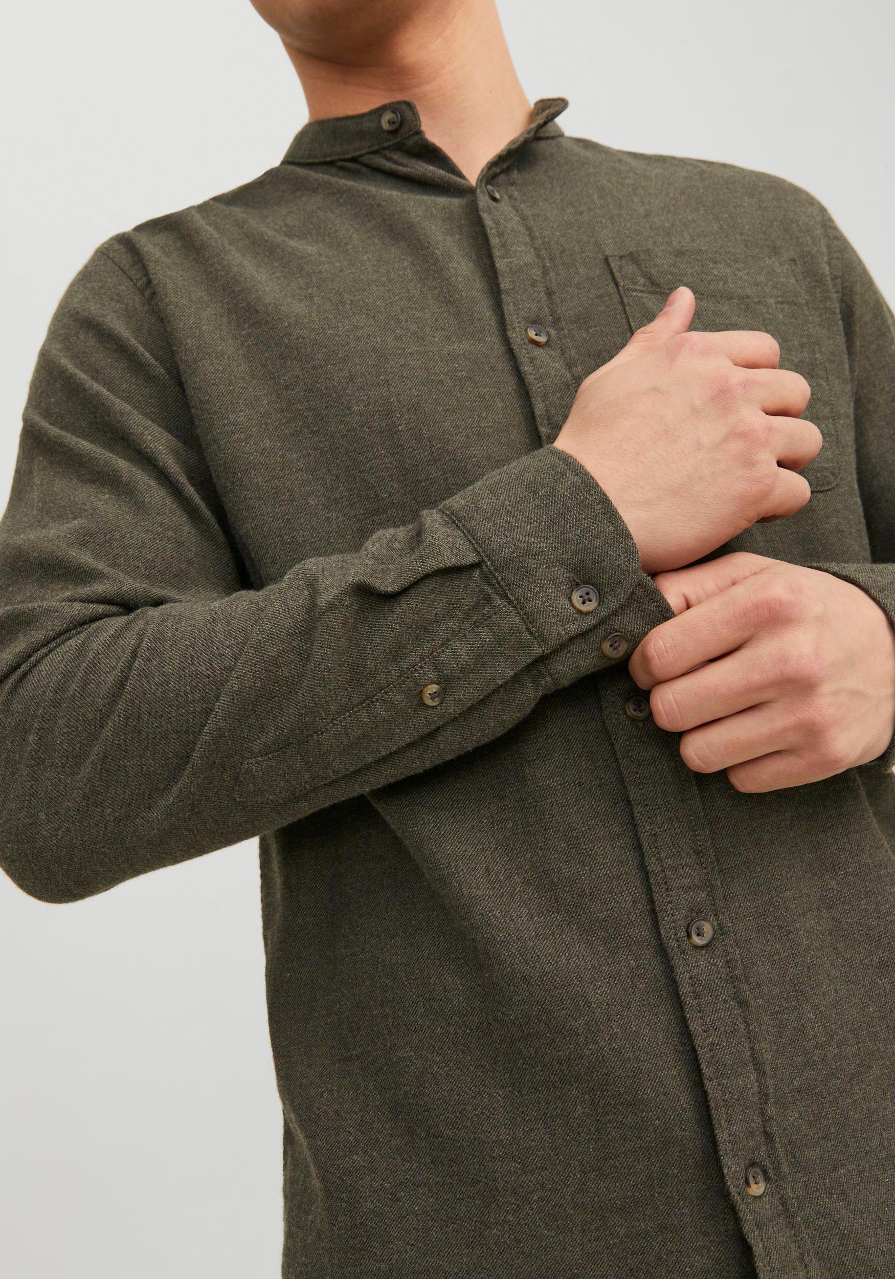 Jack & Jones Langarmhemd »JJEBAND MELANGE SHIRT LS SN«