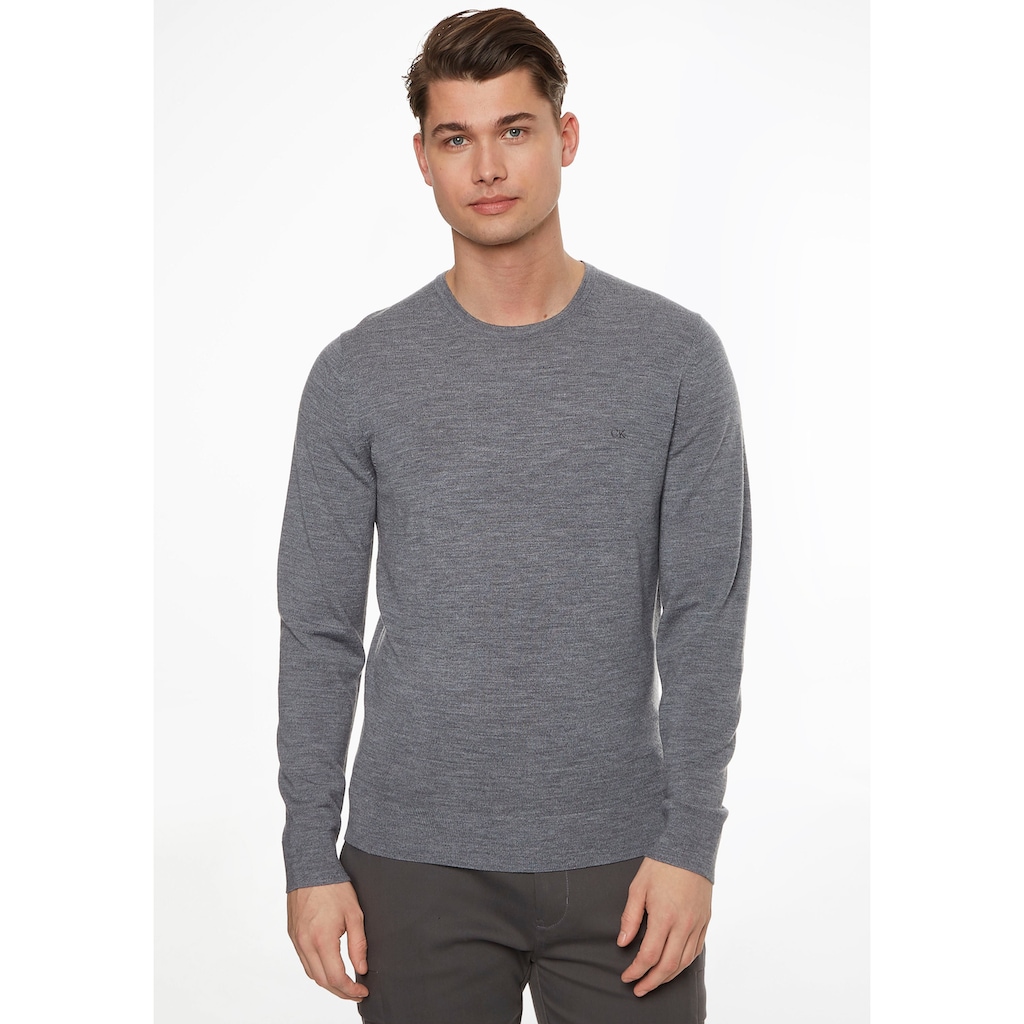 Calvin Klein Rundhalspullover »SUPERIOR WOOL CREW NECK SWEATER«