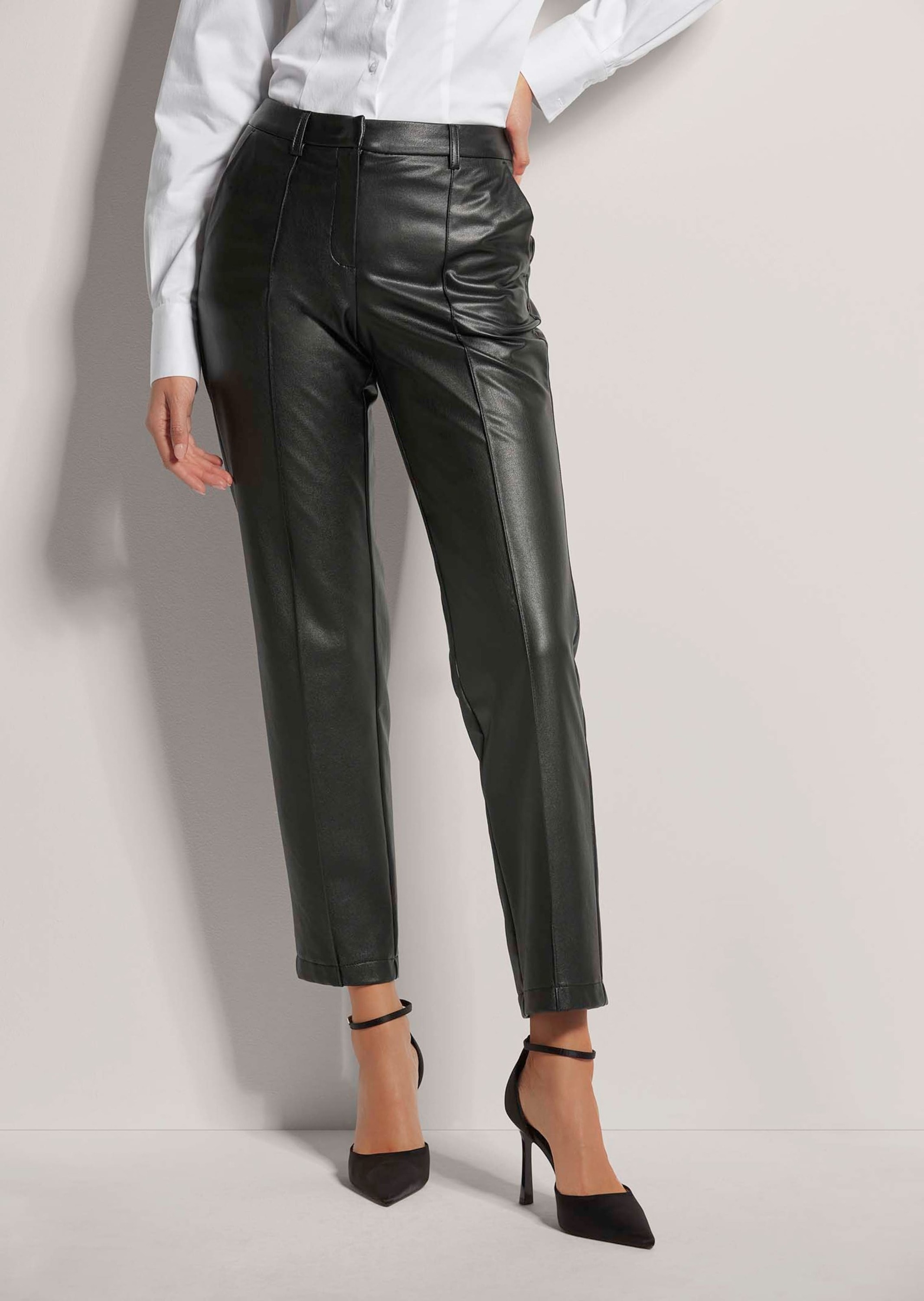 MADELEINE Stretch-Hose »Kunstlederhose Kunstlederhose mit Biesen«