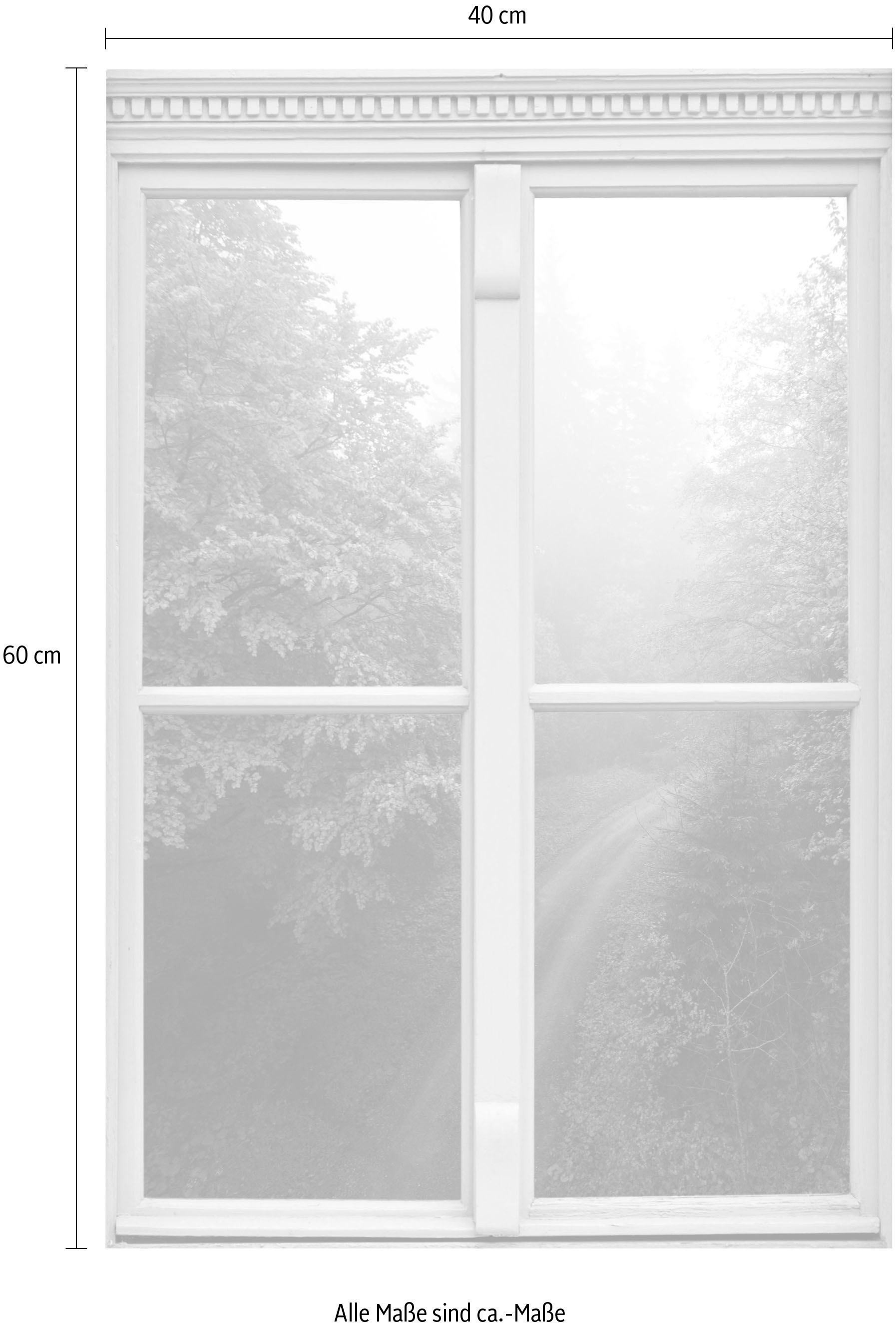 queence Wandsticker »Waldweg« Wandsticker, Wandbild, selbstklebend, 3D, Fenster