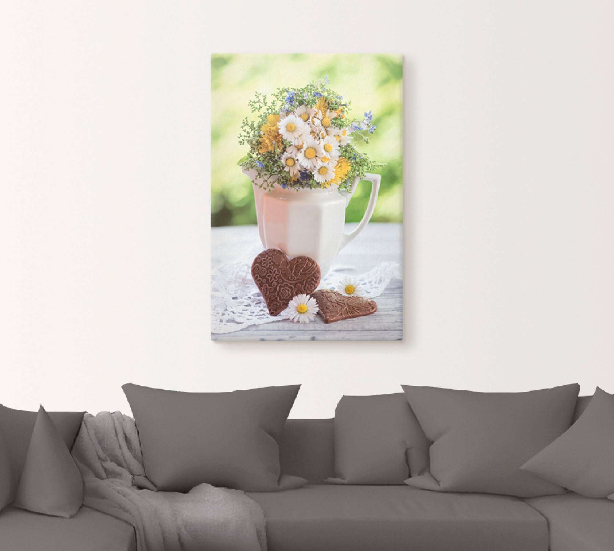 Artland Wandbild »Aus Liebe zum Frühling« Vasen & Töpfe 1 Stk. tlg. auf Holzrahmen gespannt