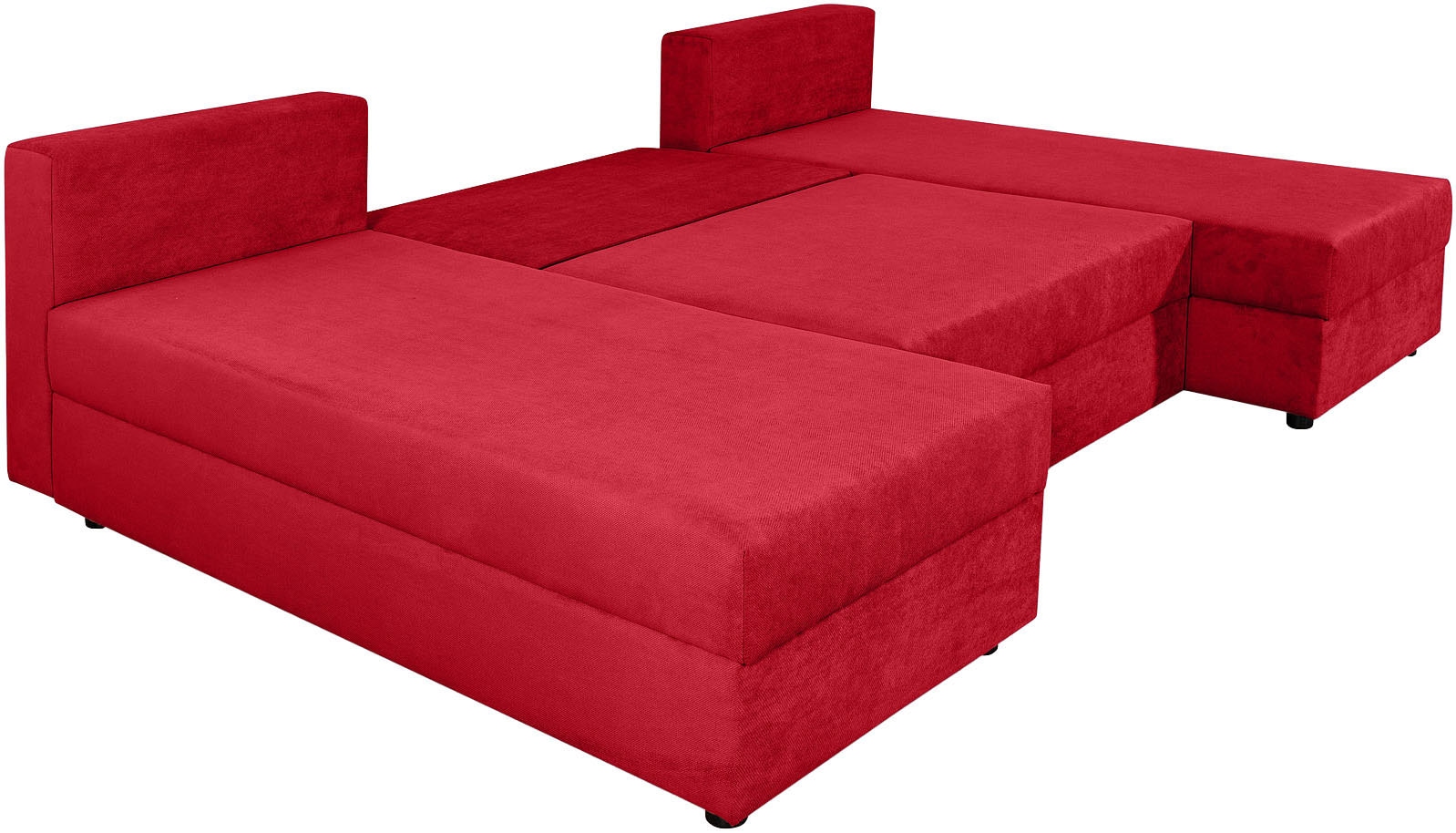 COLLECTION AB Wohnlandschaft »Pico U-Form, Breite 220, mit Schlaffunktion, Bettkasten & Zierkissen«, Wohnlandschaft,2 X Ottomane,Polyätherschaum Polsterung