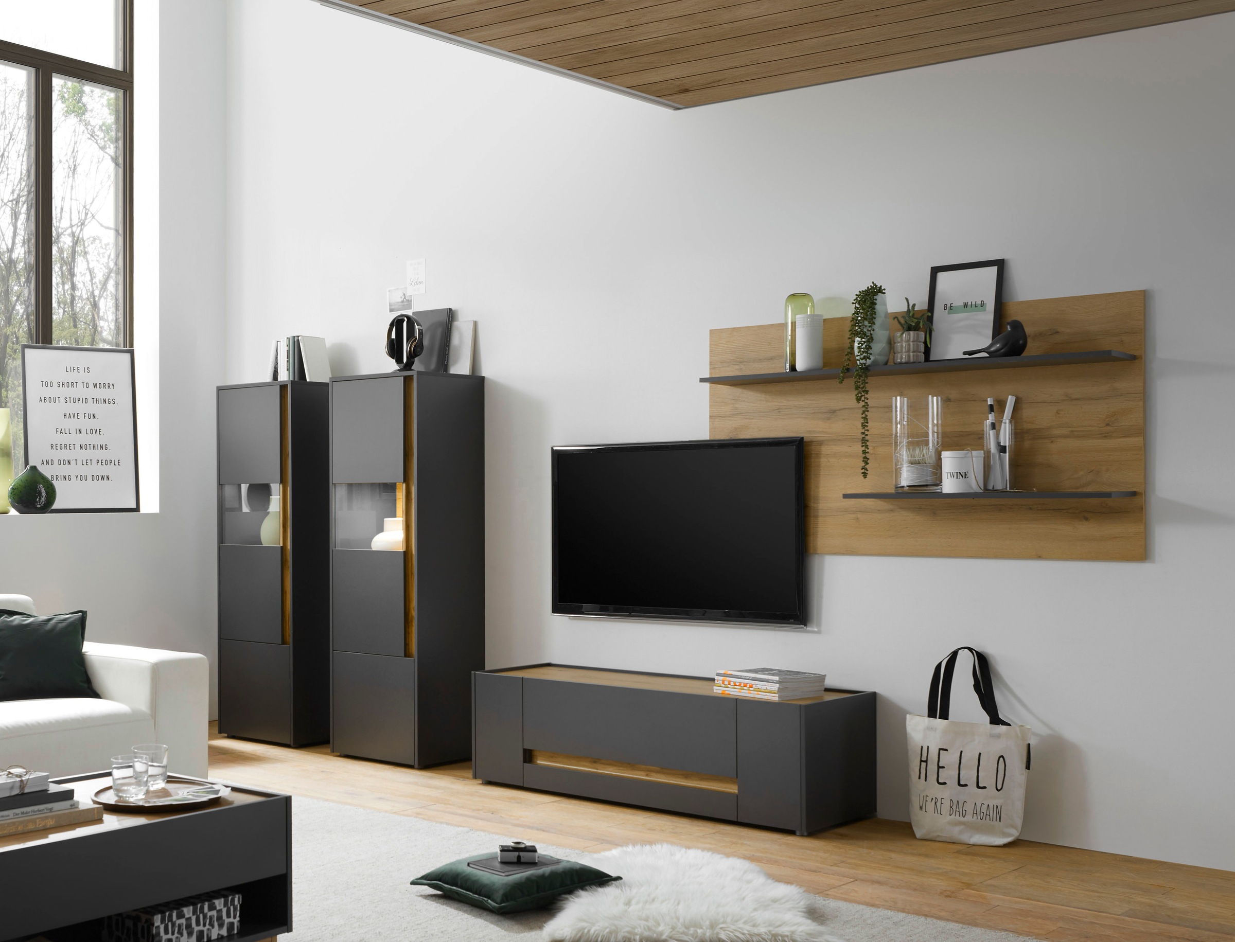 INOSIGN Wohnwand »City/Giron«, (Set, 4 St.), Breite ca. 340 cm