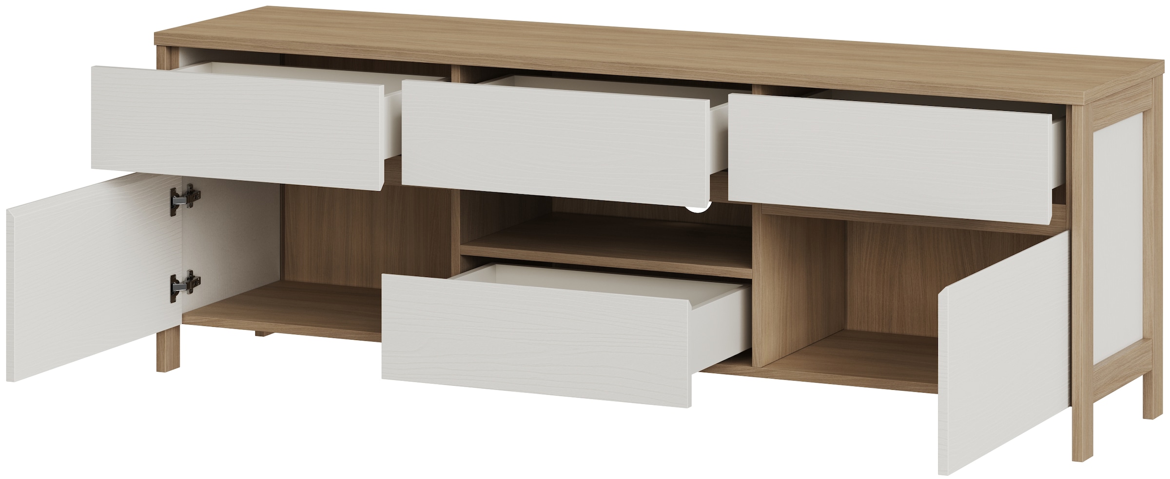 Home affaire TV-Schrank »Stranda, moderner TV-Unterschrank, Kommode im Scandi-Style, Lowboard«, Rahmenoptik, ausreichend Stauraum, vielseitig einsetzbar, 164 cm breit