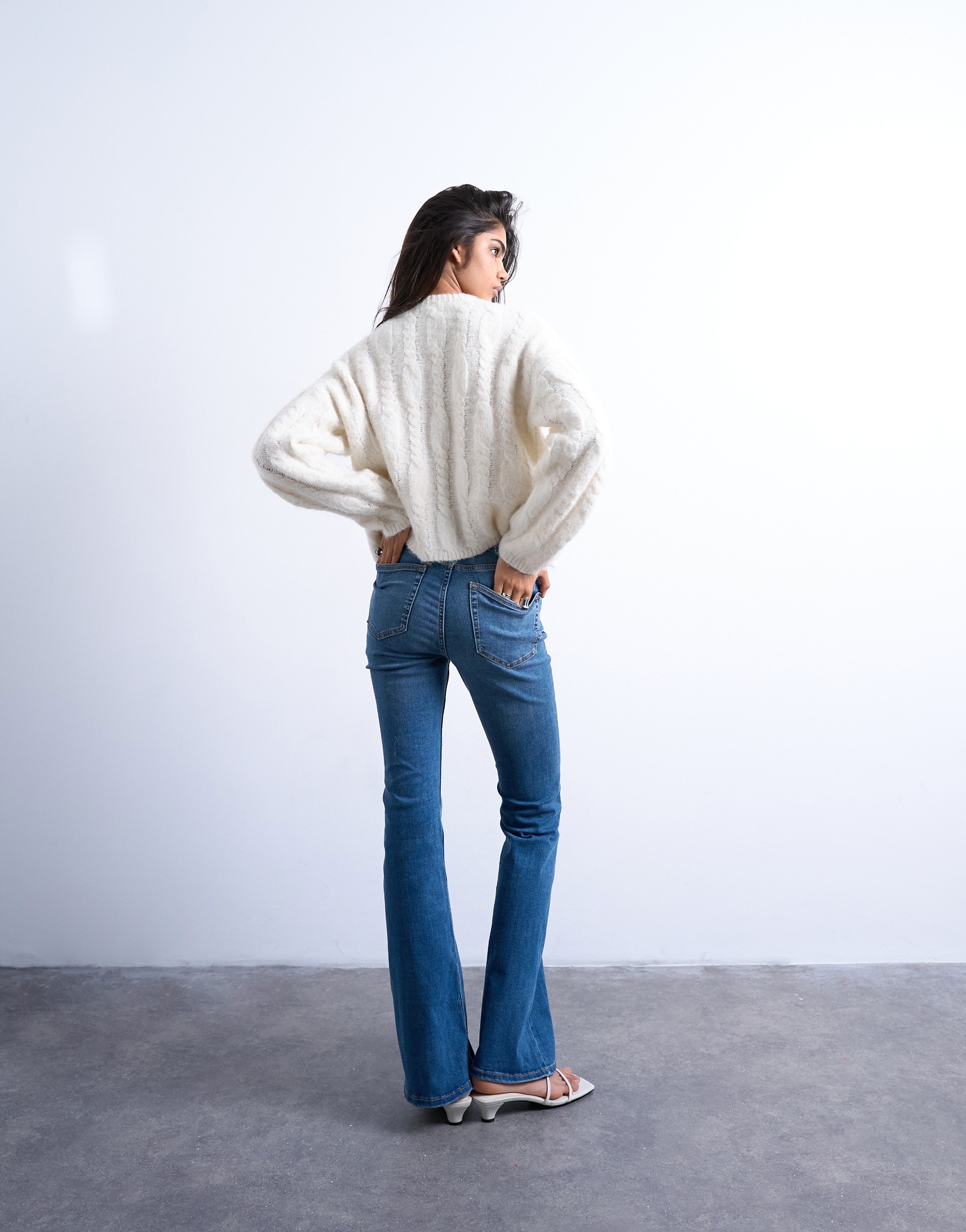TOPSHOP Bootcut-Jeans »TSJAMIE HR FLARE DNM JEANS MB NOOS« Baumwollmischung, bootcut fit