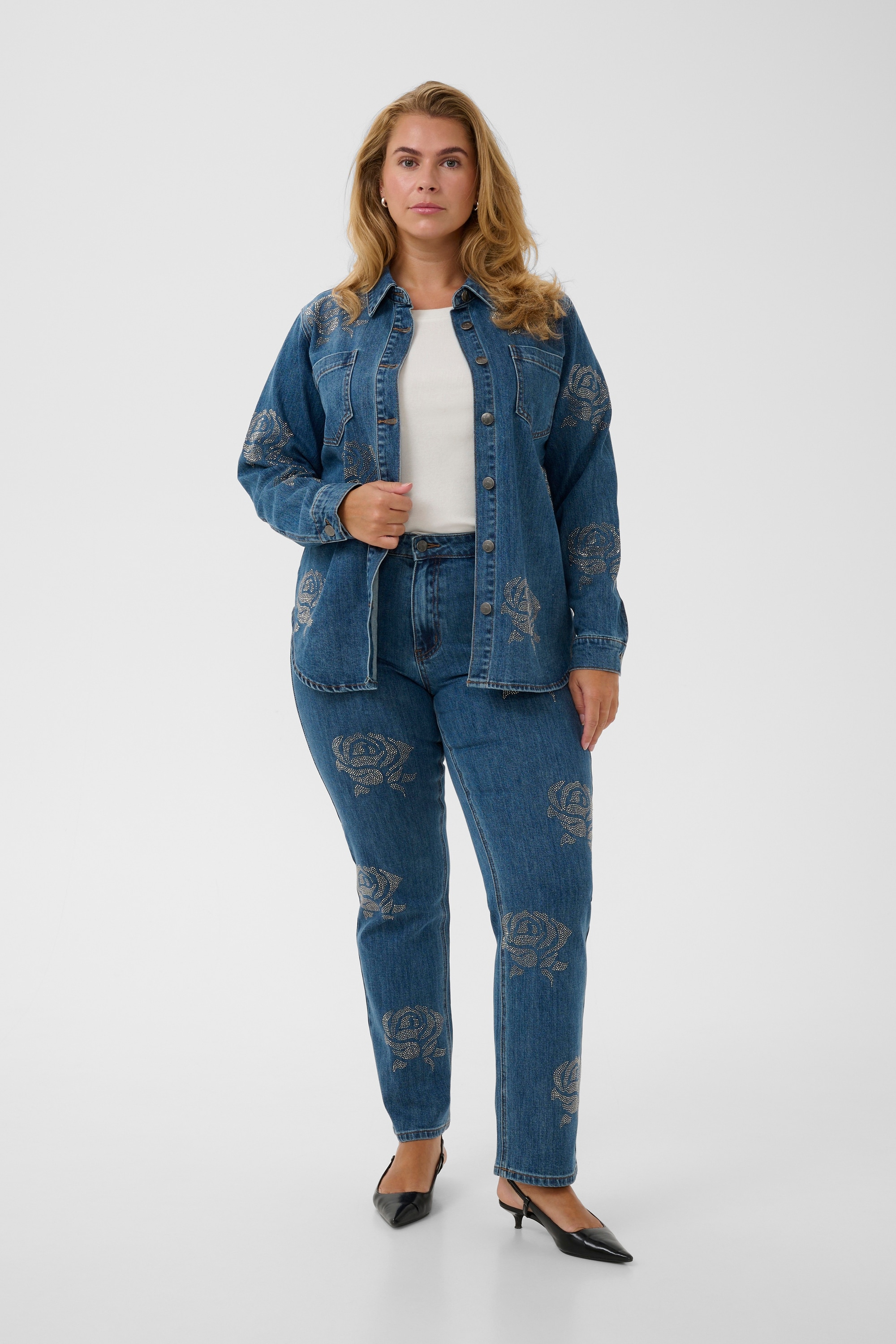 KAFFE Curve Jeansbluse »Damen Jeanshemd KCastelia«