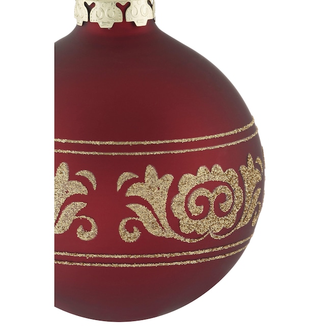 Thüringer Glasdesign Weihnachtsbaumkugel »Opulent, Weihnachtsdeko rot,  Christbaumschmuck, Christbaumkugeln Glas«, (Set, 30 St.) online bei OTTO