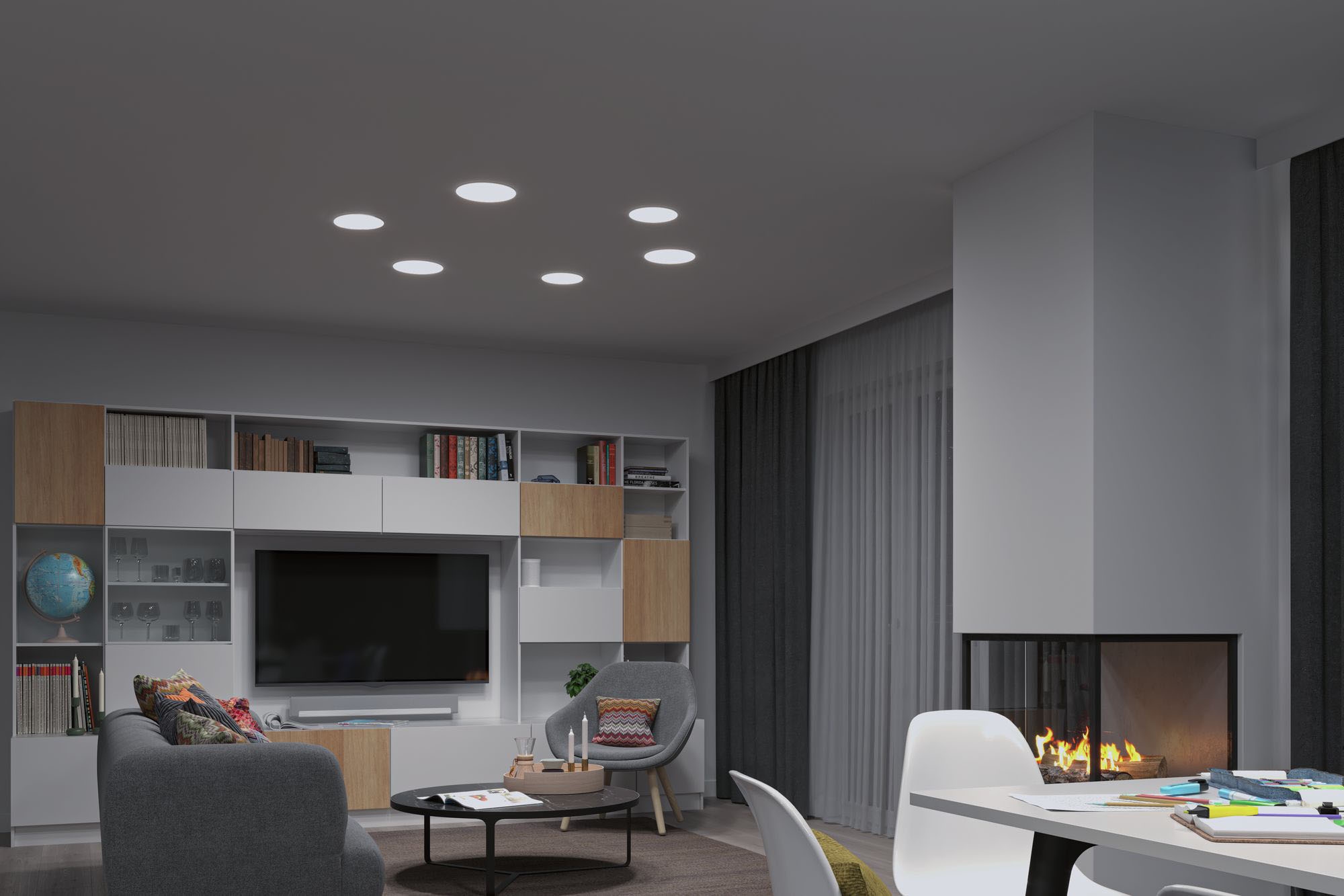Paulmann LED Bad-Einbauleuchte »Veluna«, Schutzart IP44, 3 Lichtstimmungen möglich, Ø 18,5 cm, inkl. LED Leuchtmittel