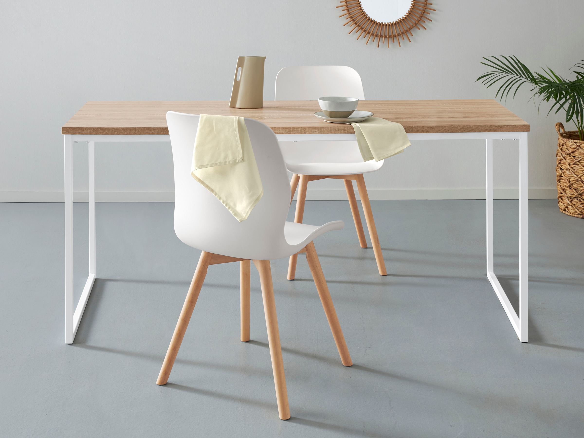 andas Esstisch »Hulsig«, (1 St.), mit Tischplatte in einer Holzoptik und fühlbare Struktur, Höhe 76 cm