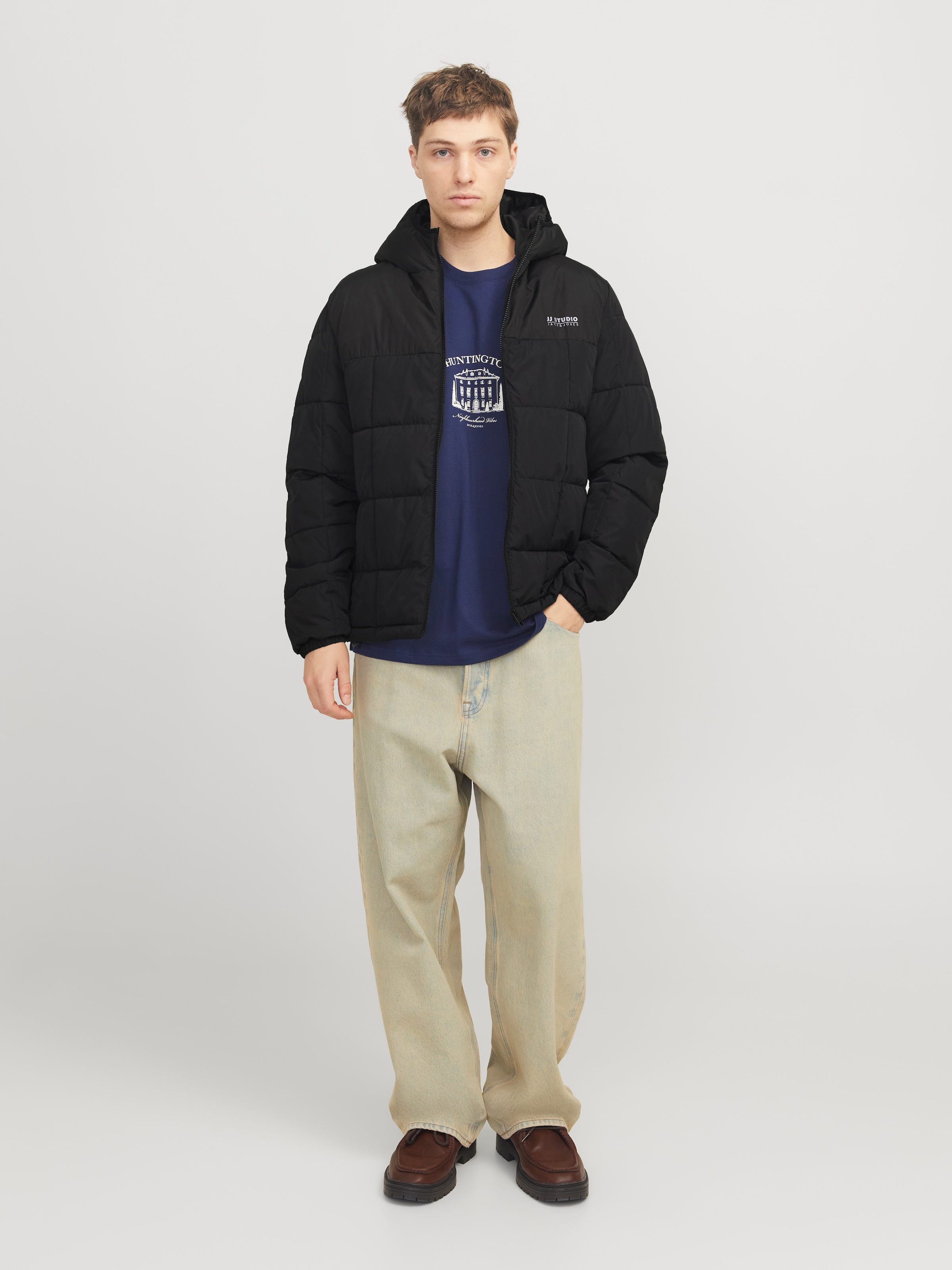 Jack & Jones Steppjacke »JJBEN SQUARE HOOD JACKET«, mit Kapuze