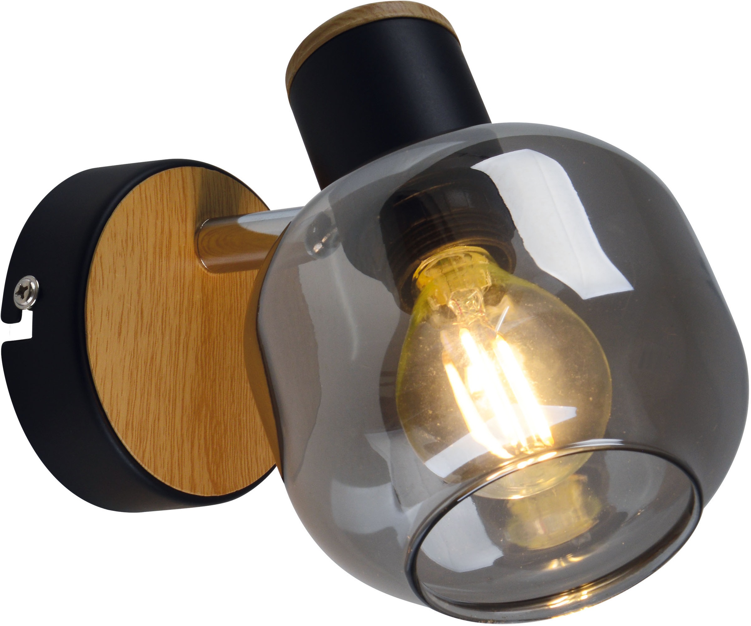 näve Wandleuchte »Fumoso«, E14, 1 St., Smoking Glas