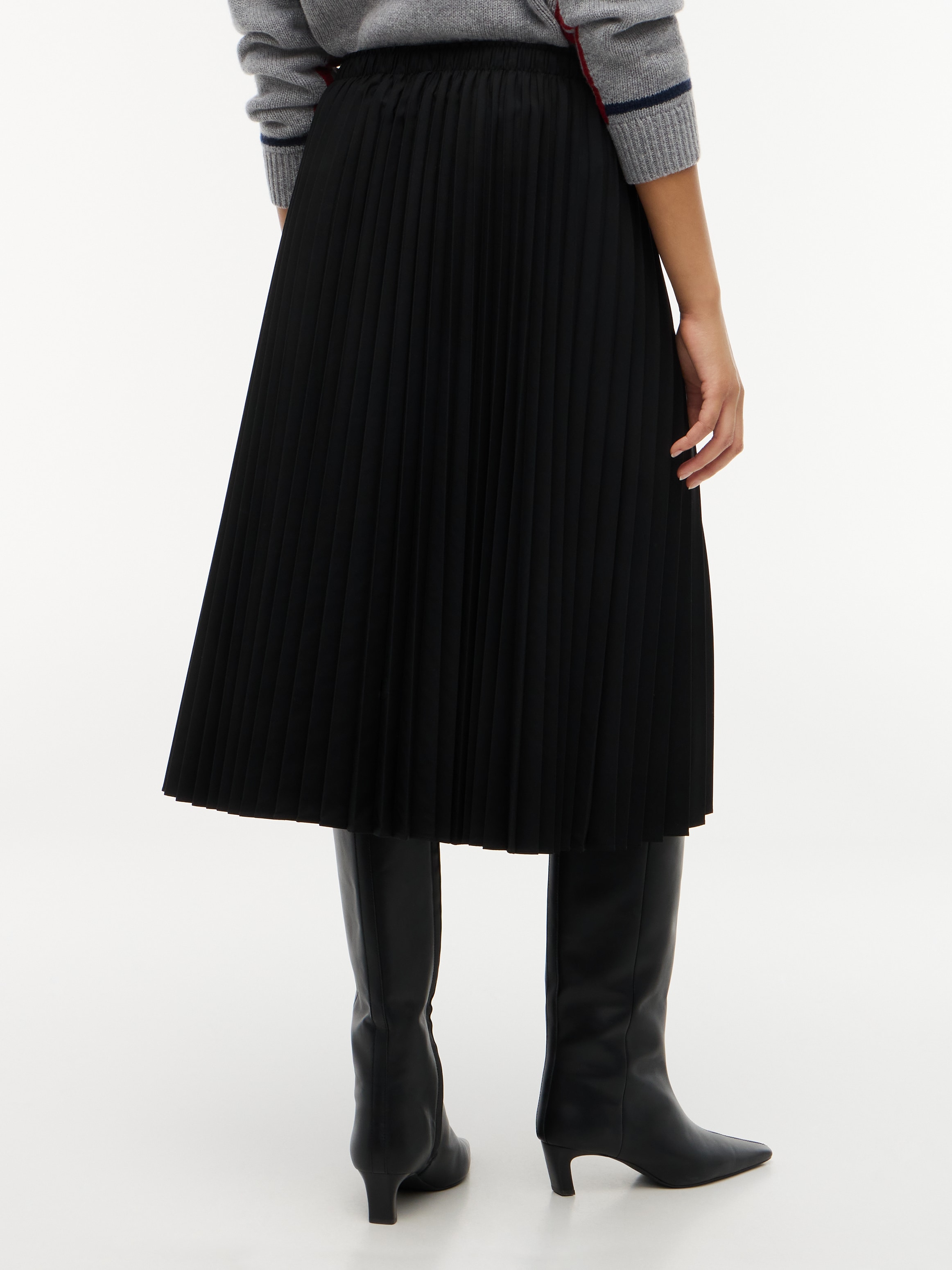 Tommy Hilfiger Plisseerock »VISCOSE ELASTIC PLEAT MIDI SKIRT« Materialmix, Plissee Falten