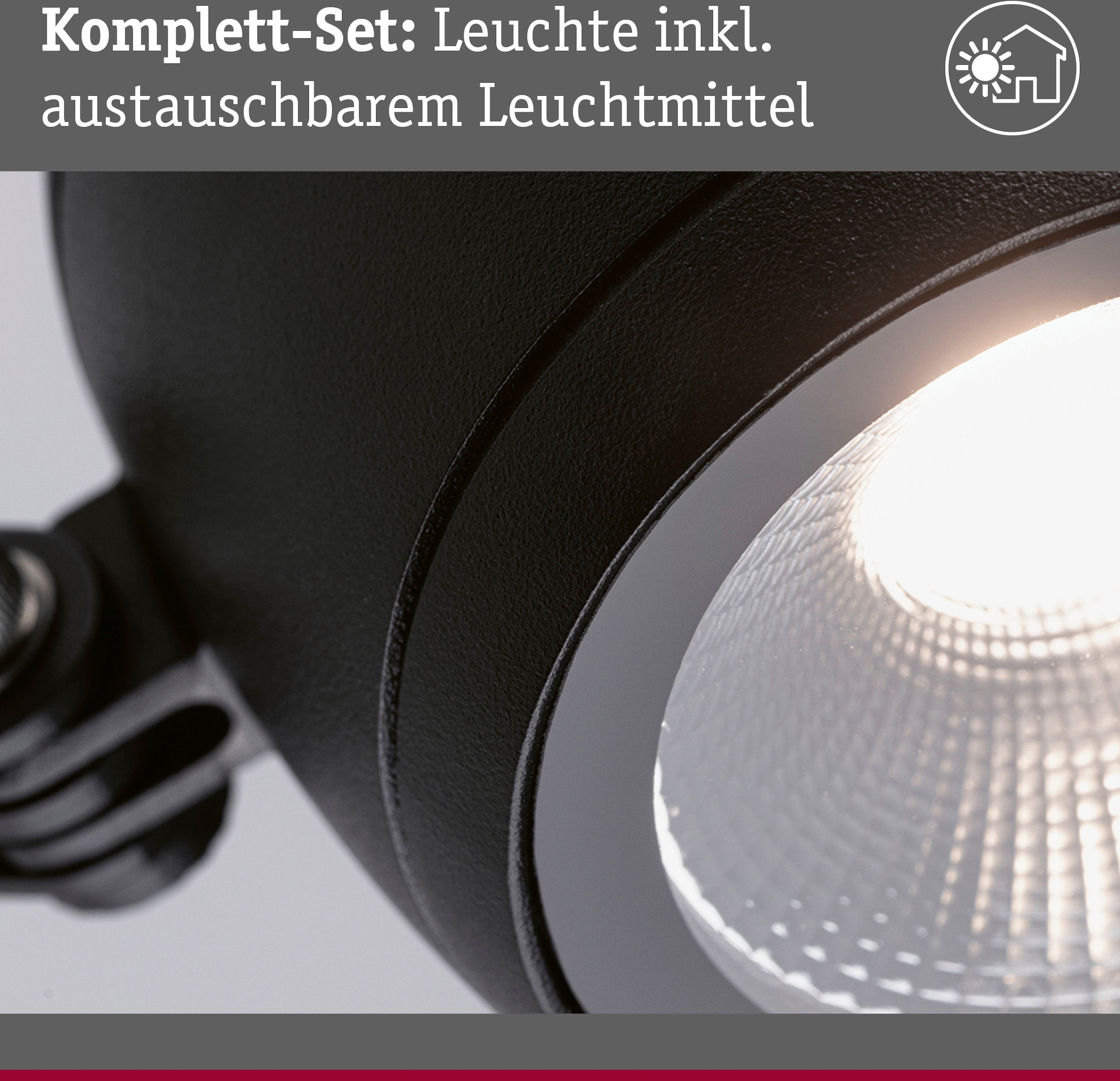 Paulmann LED Außen-Wandleuchte »Kikolo 230V 60° 3000K anthrazit«, 1 flammig