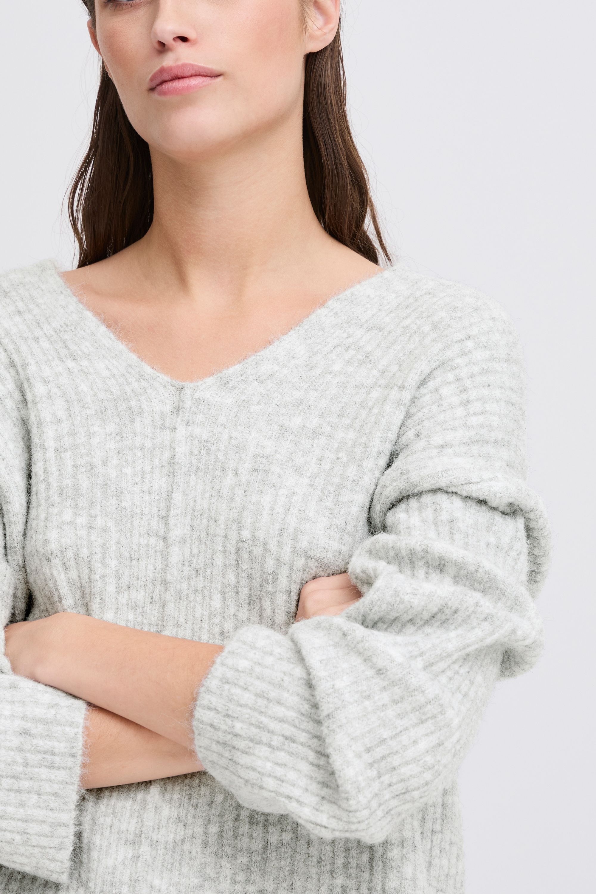 b.young Strickfleece-Pullover »Strickpullover BYOMEA V-NECK JUMPER -«