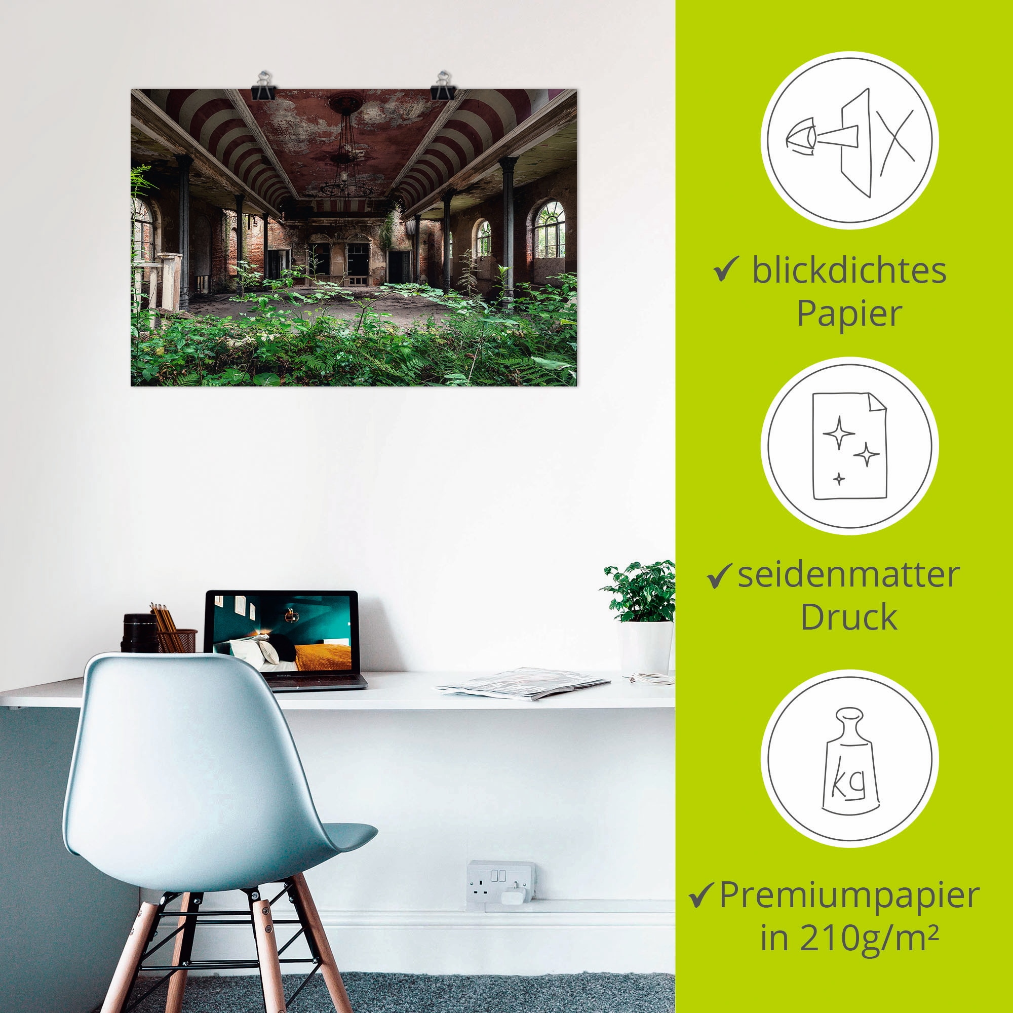 Artland Wandbild »Lost Places - Tanzsaal - verlassen« Gebäude 1 Stk. tlg. als Leinwandbild, Poster in verschied. Größen