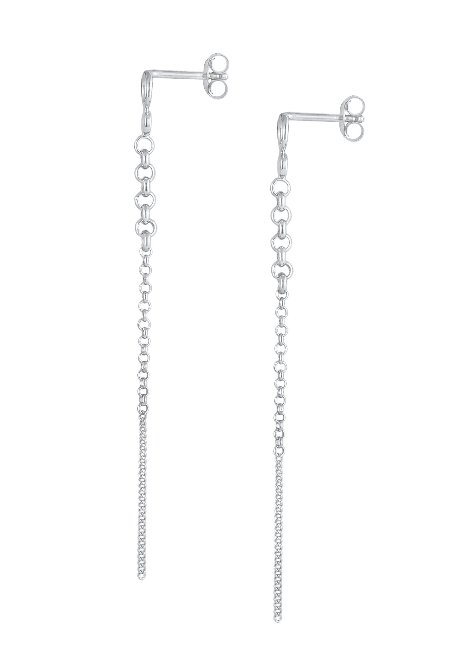 Elli Paar Ohrstecker »Ohrringe Stecker Erbskette Plättchen Rund Trend 925 Silber«