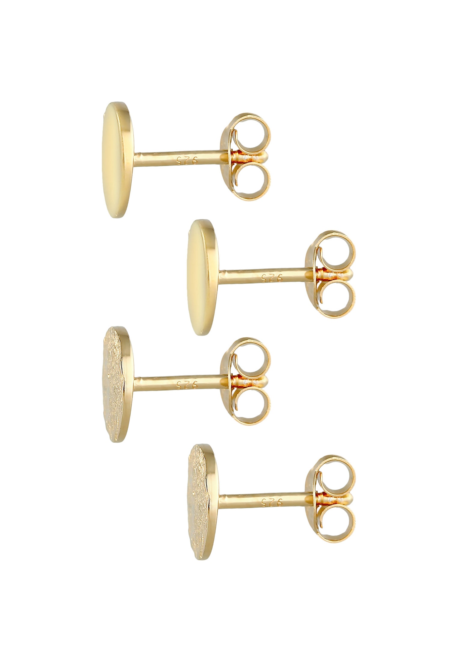 Elli Ohrstecker-Set »Ohrringe Ohrstecker Matt Glänzend Rund (2 tlg.) 925 Silber«