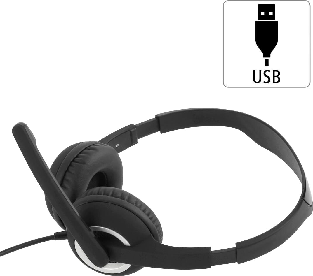 Hama PC-Headset »PC-Office-Headset "HS-USB250", Stereo, Schwarz Headset«