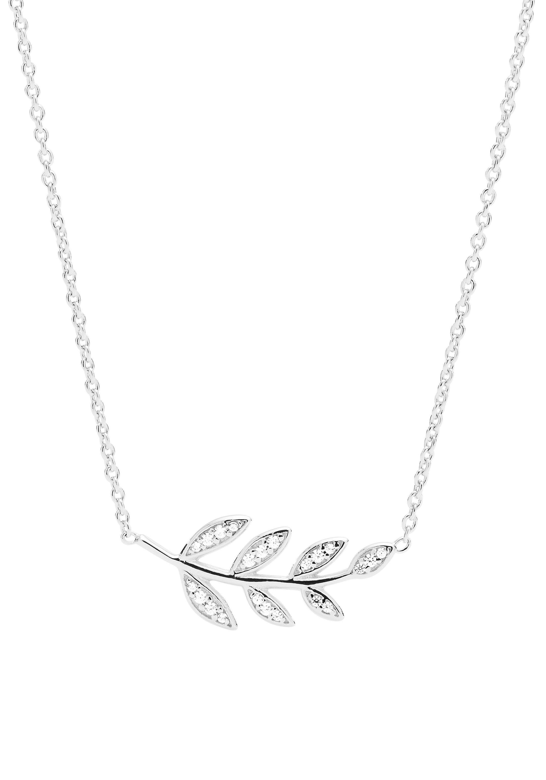 Fossil Kette mit Anhänger »STERLING SILVER - Zweig, JFS00485040«, mit Zirkonia