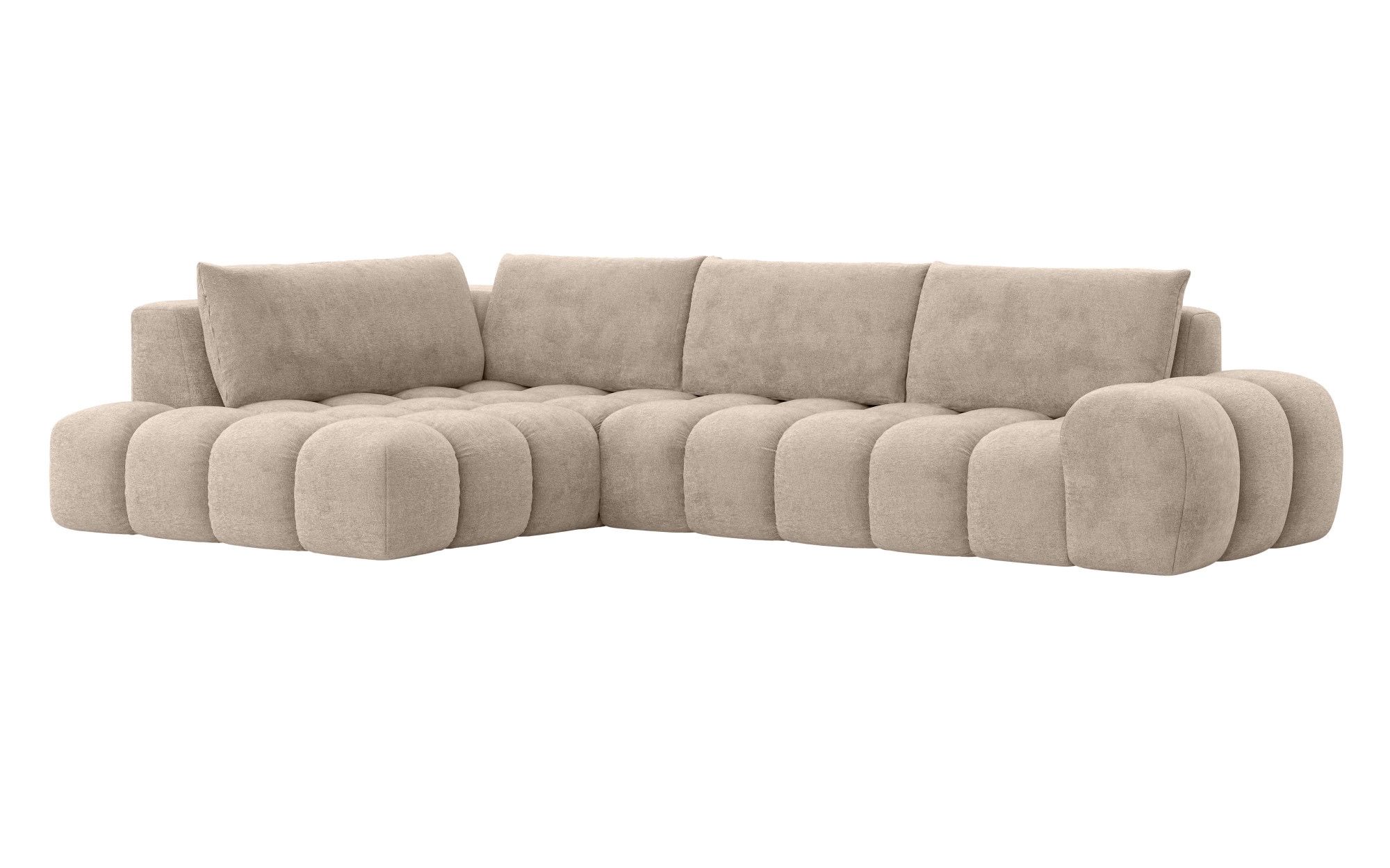 INOSIGN Ecksofa »AZITA klein, L-Form, elegant und bequem Designsofa«, lose Rückenkissen, traumhafte Steppung, Maße B/T/H: 296/176,5/89 cm