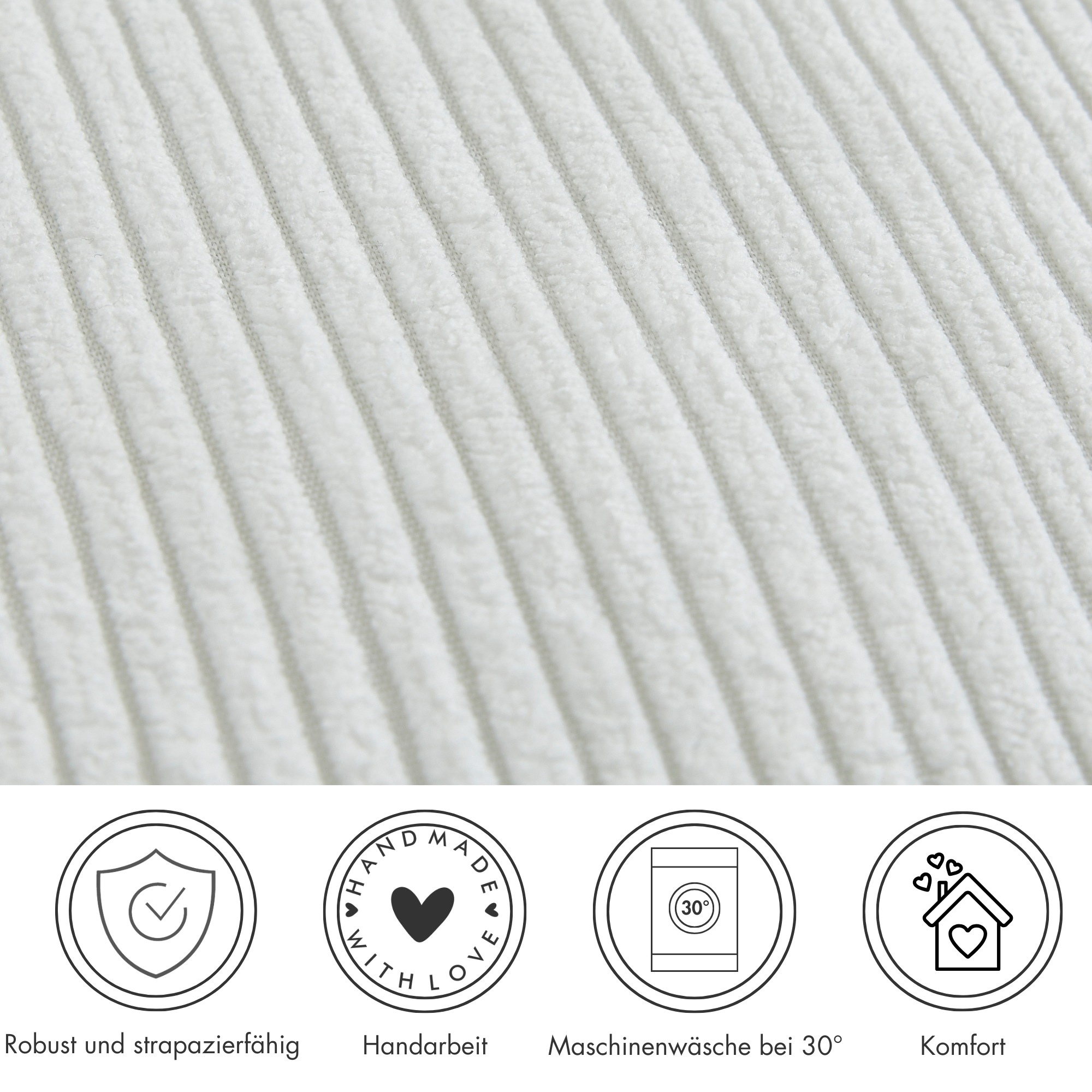 Andiamo Dekokissen »Cord Kissen Emy, Kissenhülle mit Füllung« Sofakissen, eckig, 40x40 oder 30x50  cm, auch als 4er Set erhältlich