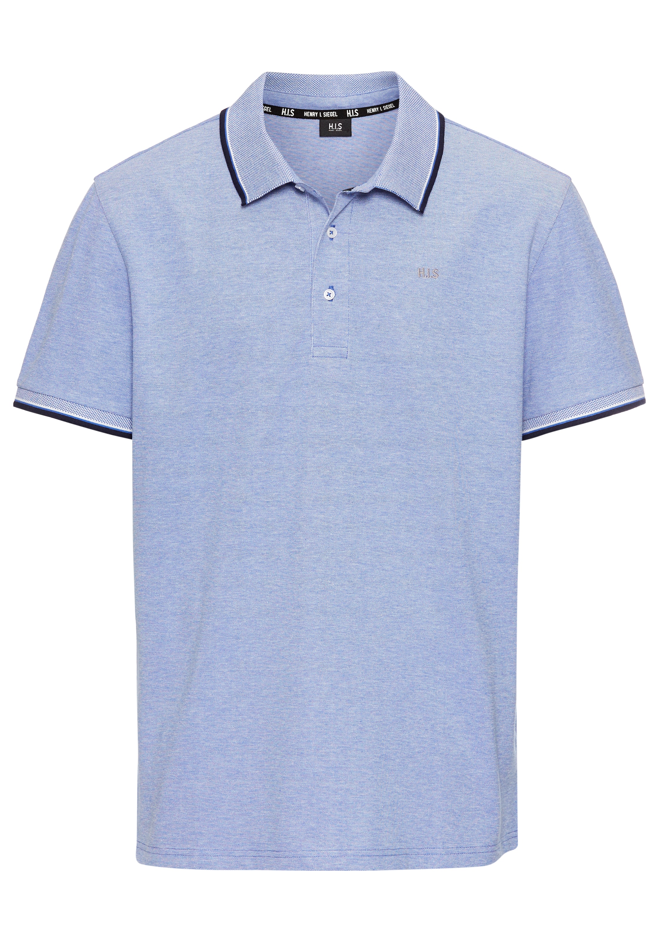 H.I.S Poloshirt, mit sportlichen Kontraststreifen & Logo-Stickerei