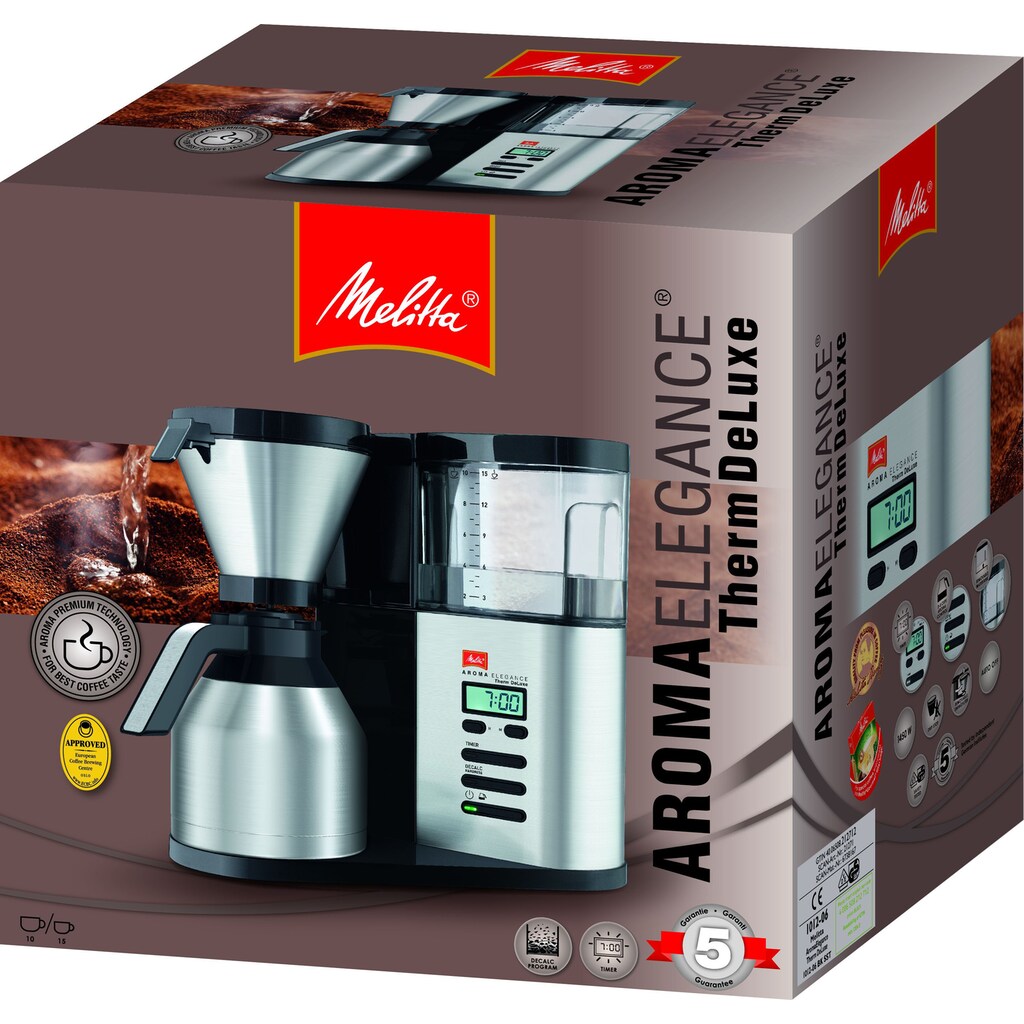 Melitta Filterkaffeemaschine »AromaElegance® Therm DeLuxe 1012-06«, 1,13 l Kaffeekanne, Papierfilter, 1x4