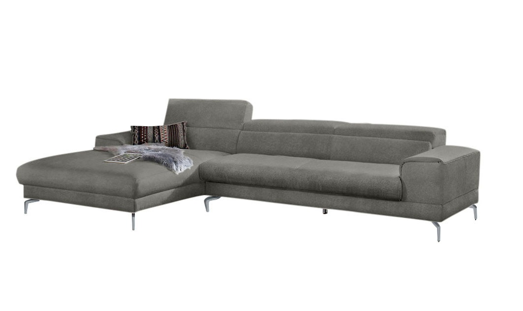 W.SCHILLIG Ecksofa »piedroo, Designsofa mit tollem Sitzkomfort, bequem und elegant, L-Form«, Kopfteilverstellung, wahlweise mit Sitztiefenverstellung, Breite 343cm