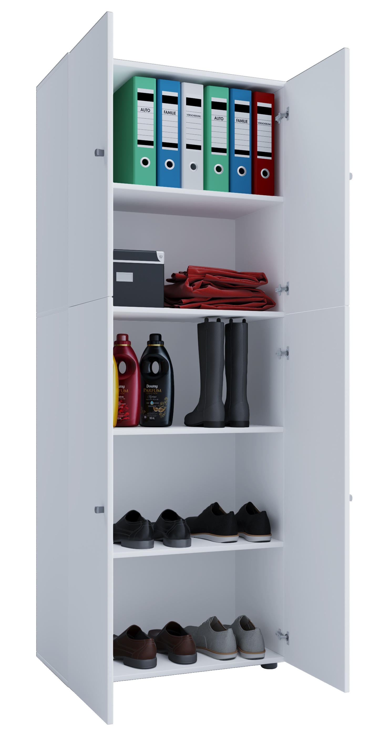 VCM Kleiderschrank »VCM Holz Kleiderschrank | Schrank mit 5 Fächern und Drehtüren | Maße ca. B. 70 x H. 184 x T. 40 cm ¿ Lona«, (1 St.)