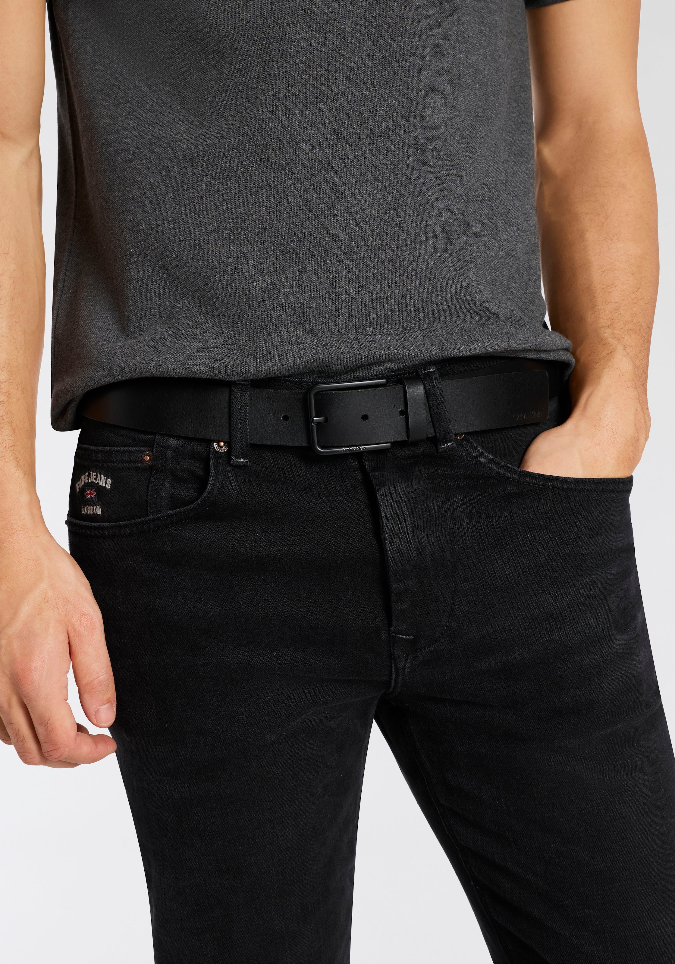 Calvin Klein Ledergürtel »WARMTH BUCKLE« Größenverstellbar