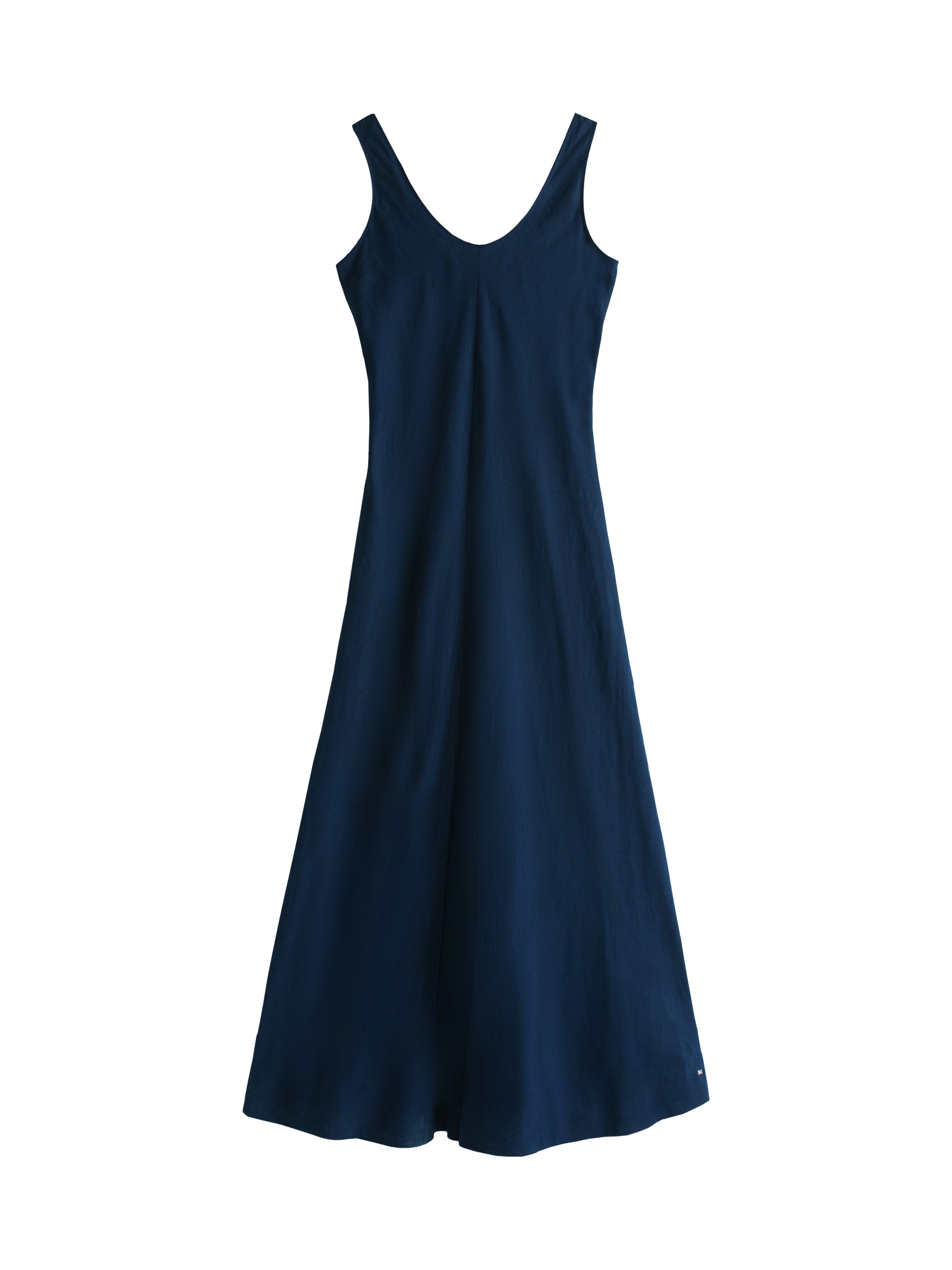 Tommy Hilfiger Maxikleid »TEXTURED LINEN TANK MAXI DRESS«, mit Metalllabel,kühlendes Premium Leinen