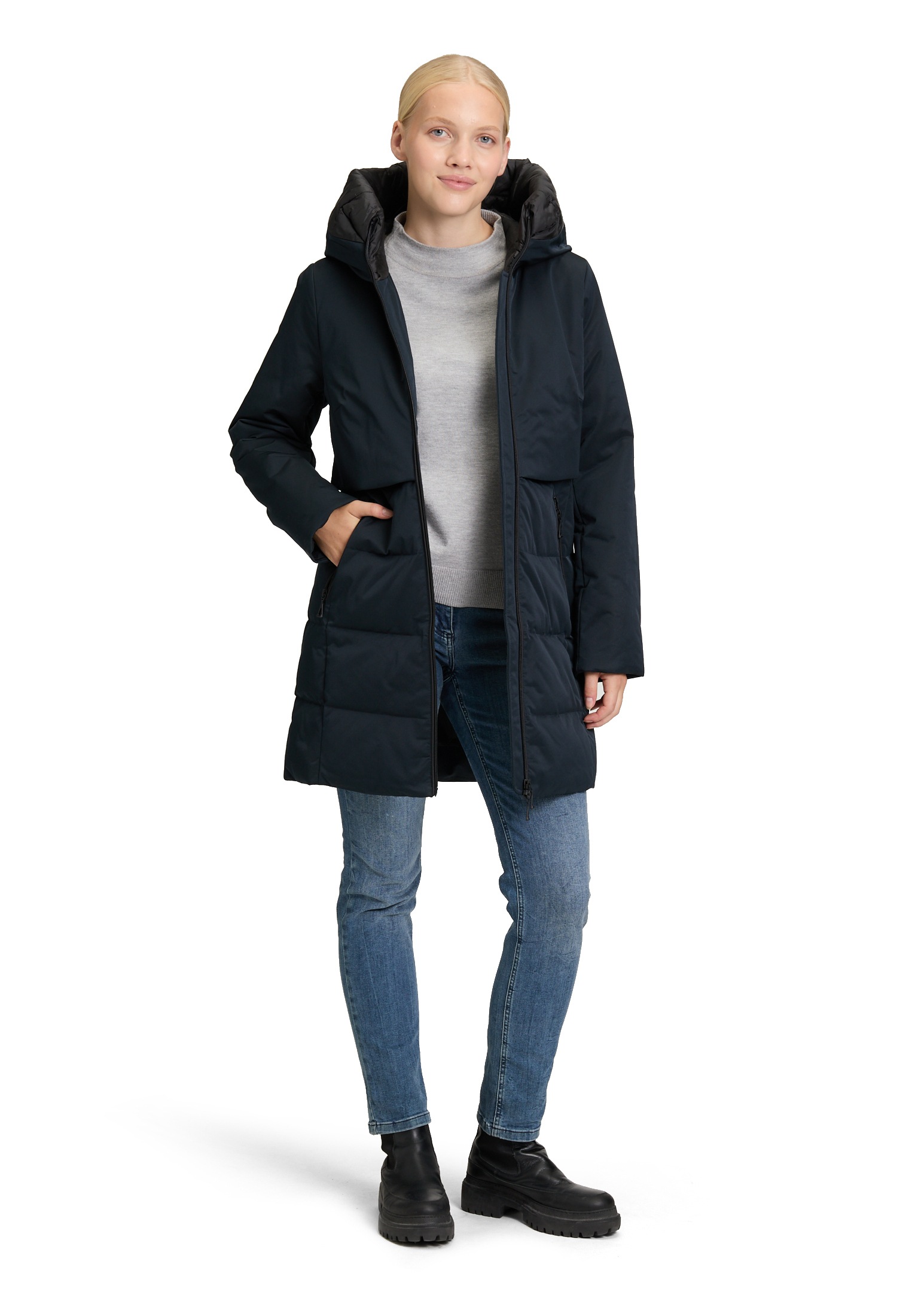 Amber & June Winterjacke »Wintermantel mit Kapuze«
