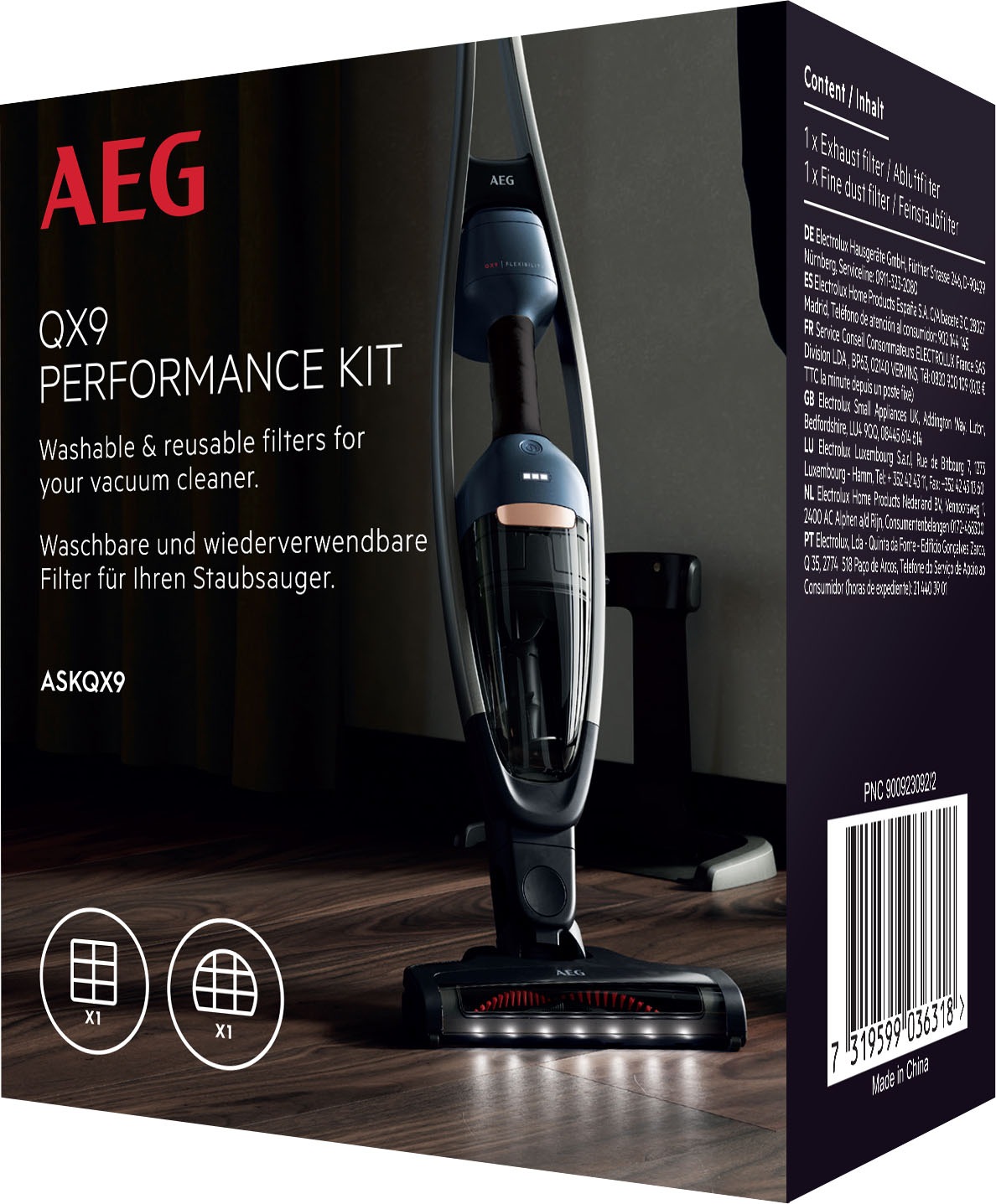 AEG Filter-Set »ASKQX9«, (2 tlg.), mit Vormotor- und E10 Hygienefilter