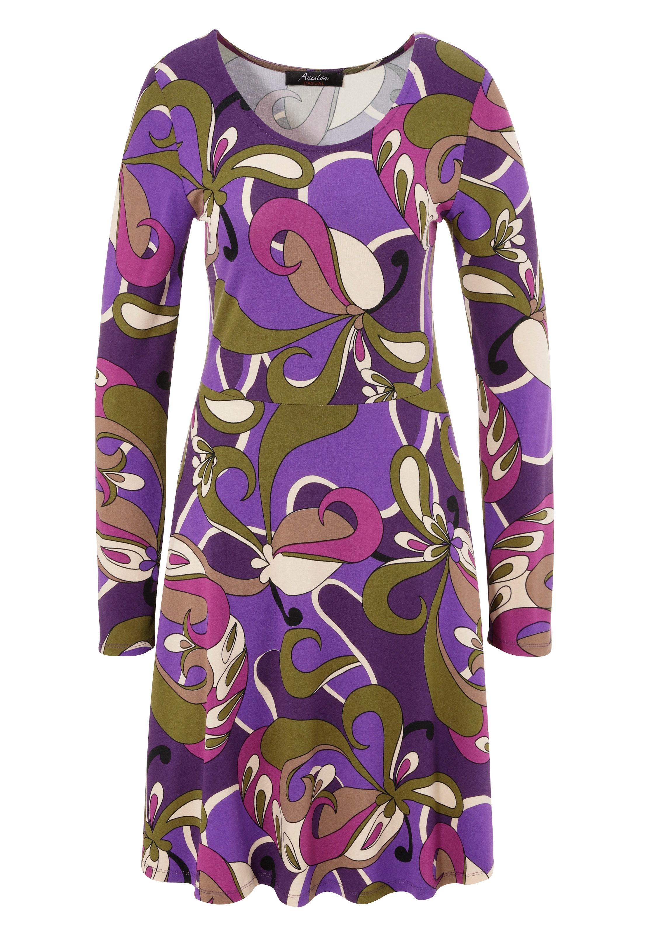 Aniston CASUAL Jerseykleid, mit extravagantem, grafischen Druck