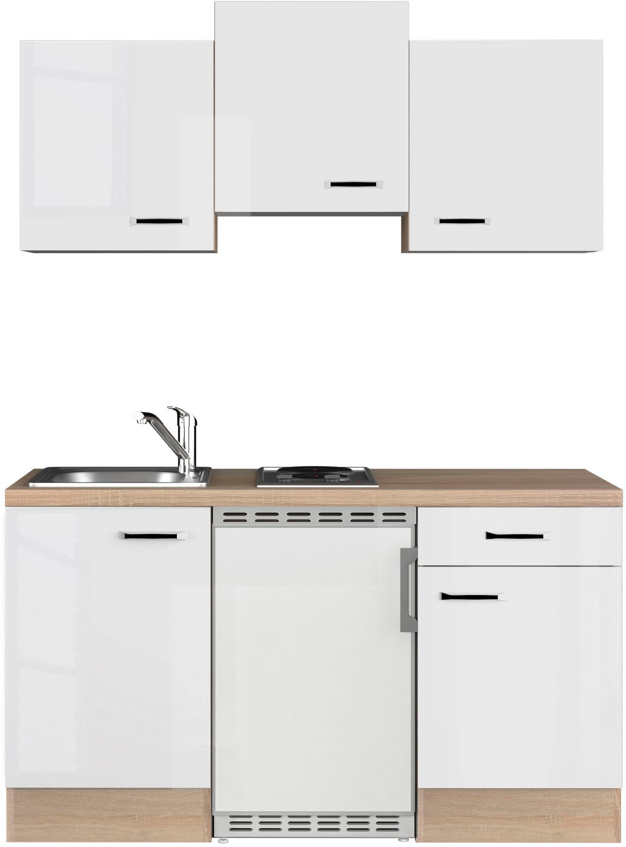 Flex-Well Küche »Florenz«, Unterbau-Kühlschrank, mit Spüle Breite 150,5 und OTTO Kochfeld cm, bei