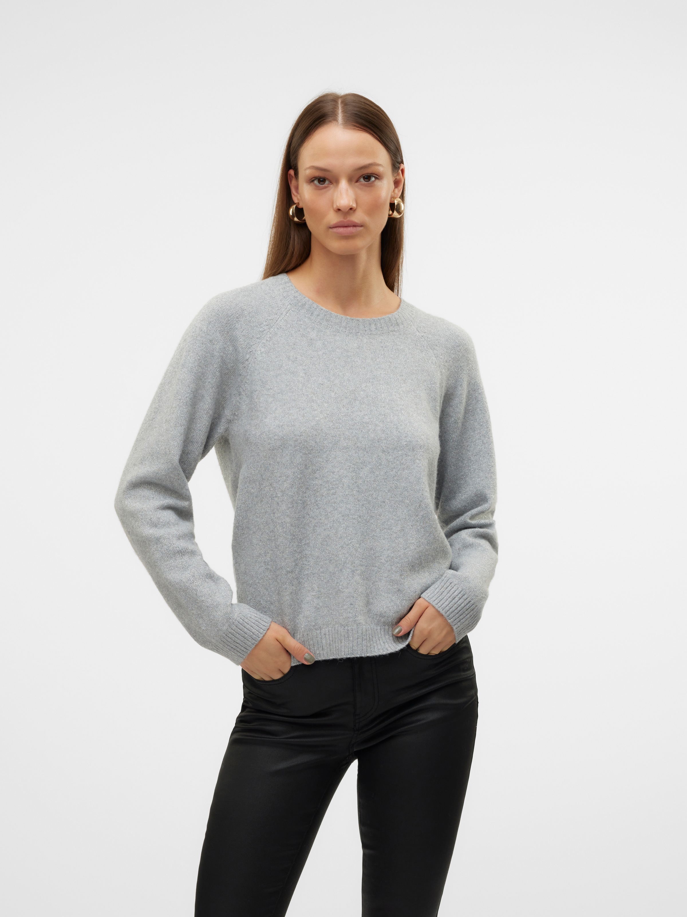 Vero Moda Rundhalspullover »VMDOFFYSHINE LS O-NECK BLOUSE REP NOOS«