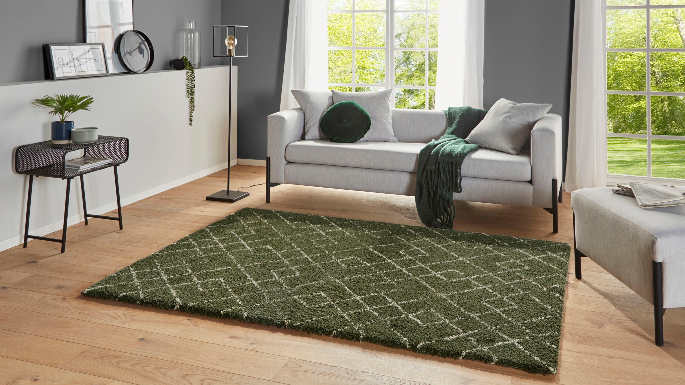 HANSE Home Hochflor-Teppich »Archer«, rechteckig, 35 mm Höhe, Geometrisches Design, weich durch Microfaser, Robust, Pflegeleicht