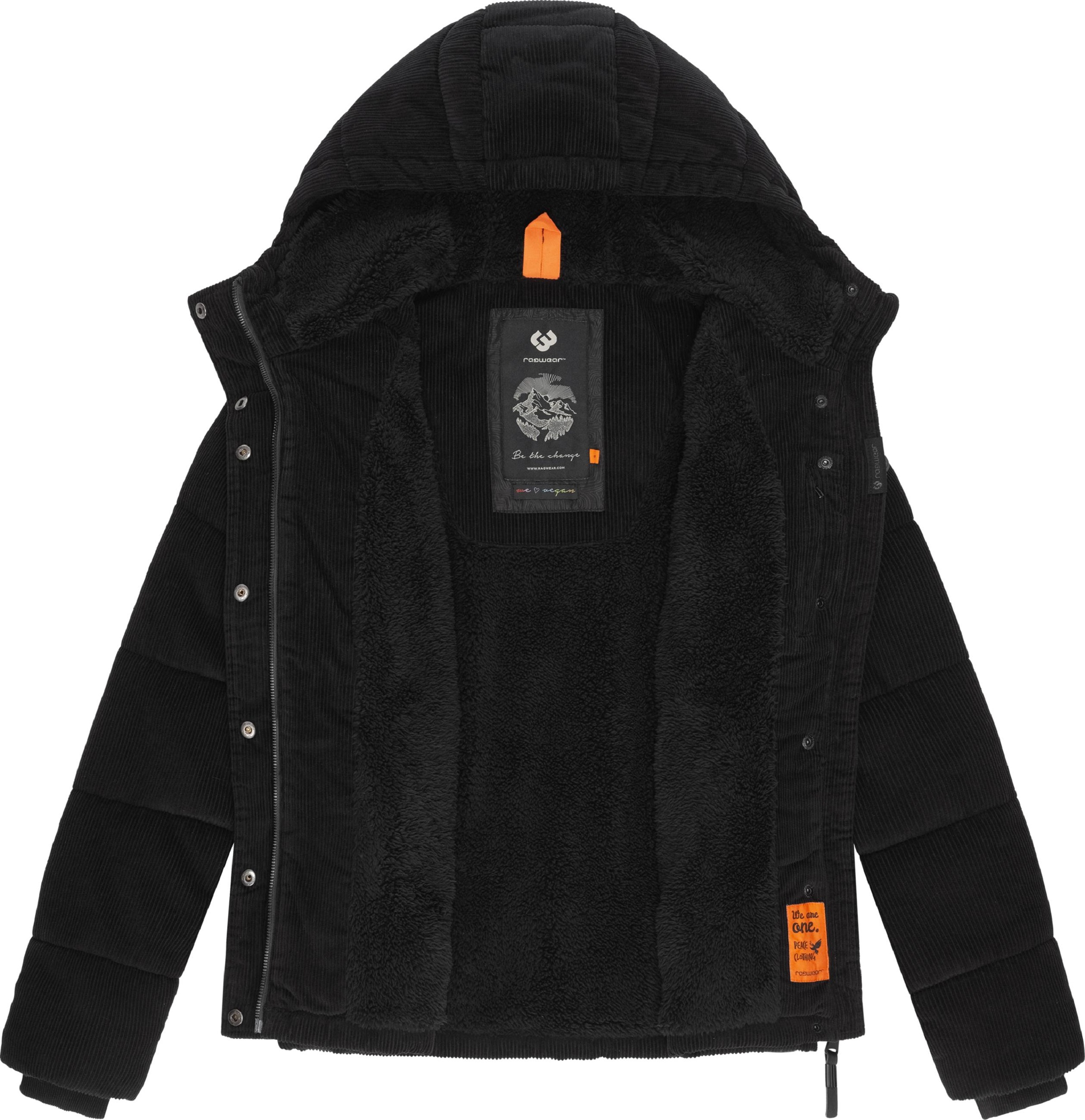 Ragwear Cordjacke »Winterjacke Wuggys«, mit Kapuze, Stylische Damen Kordjacke mit flauschigem Innenfutter