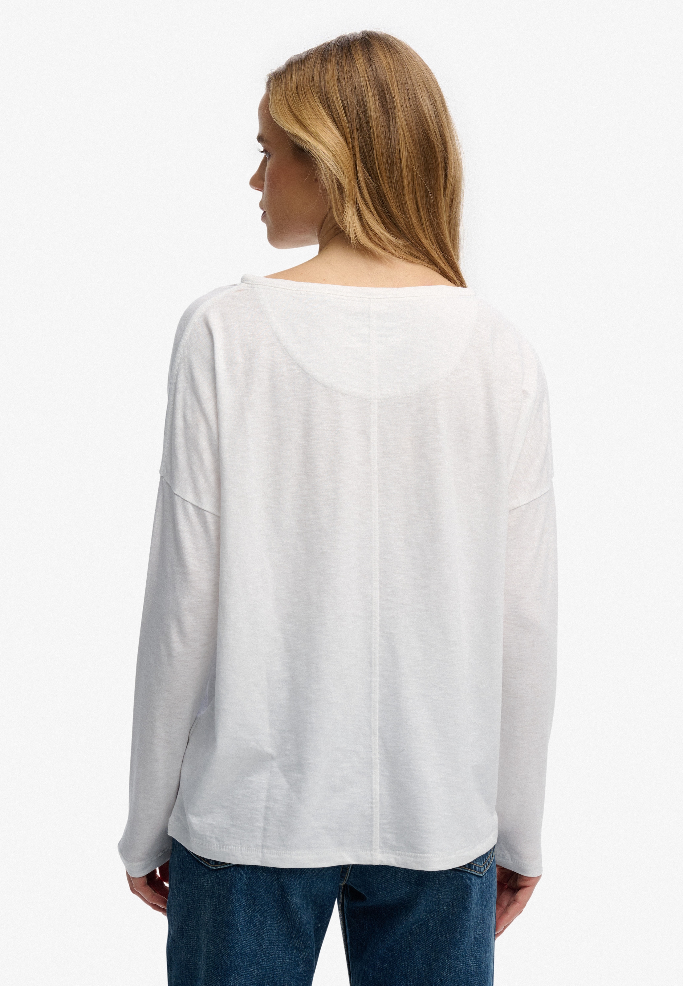 Superdry Langarmshirt »STUDIOS BOAT NECK SLUB LS TOP« Baumwollmischung, oversize