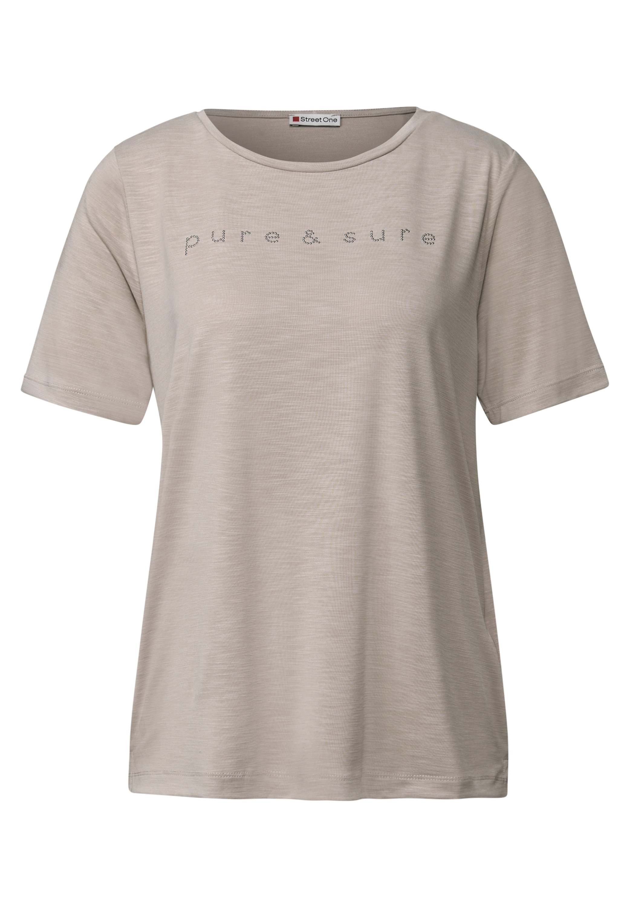 STREET ONE T-Shirt, mit Wording und Schmucksteinen