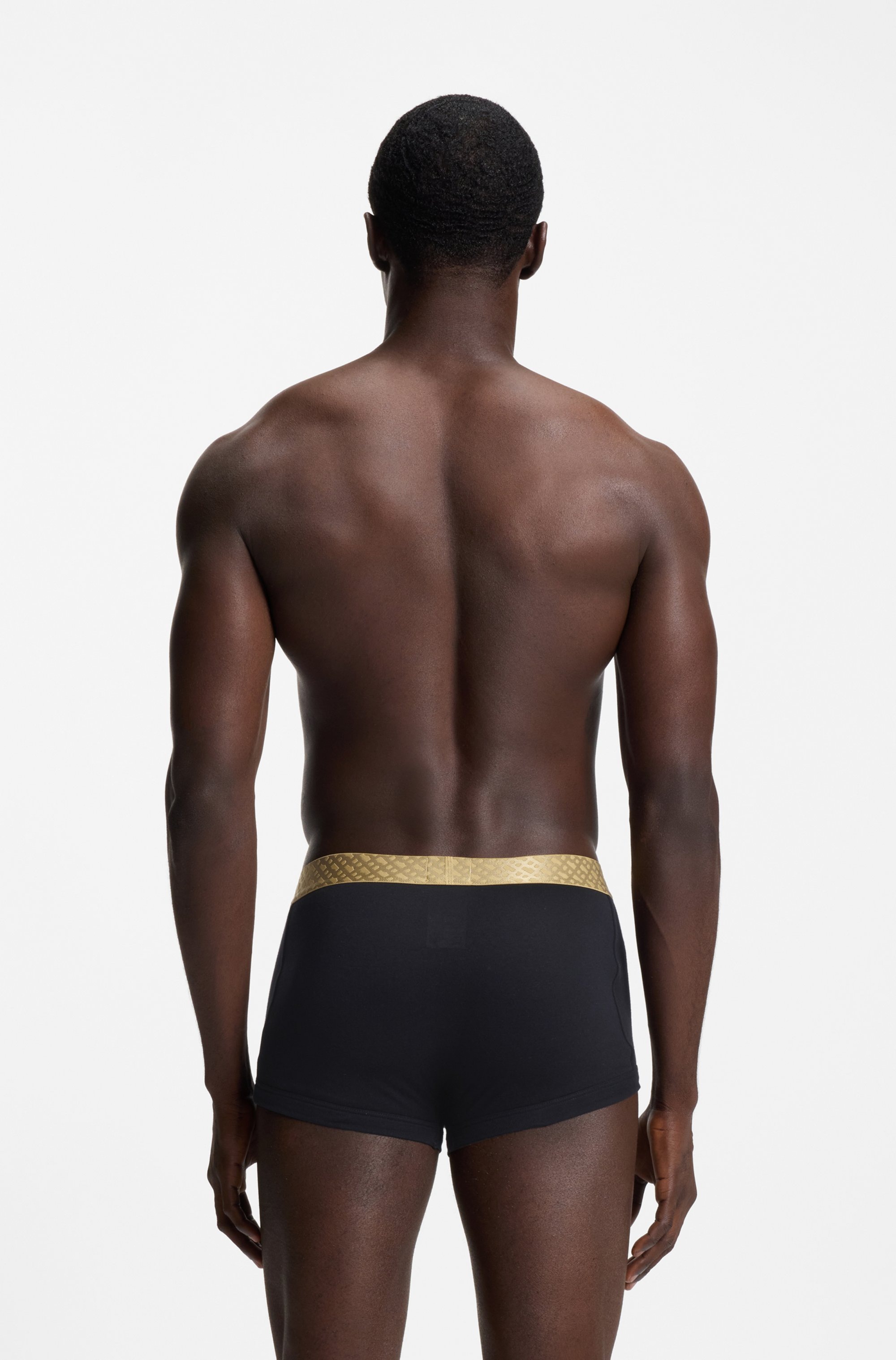 BOSS Trunk »2P Gold Mono«, Neuheit, aus gerippter Baumwolle, enganliegend, kurzes Bein