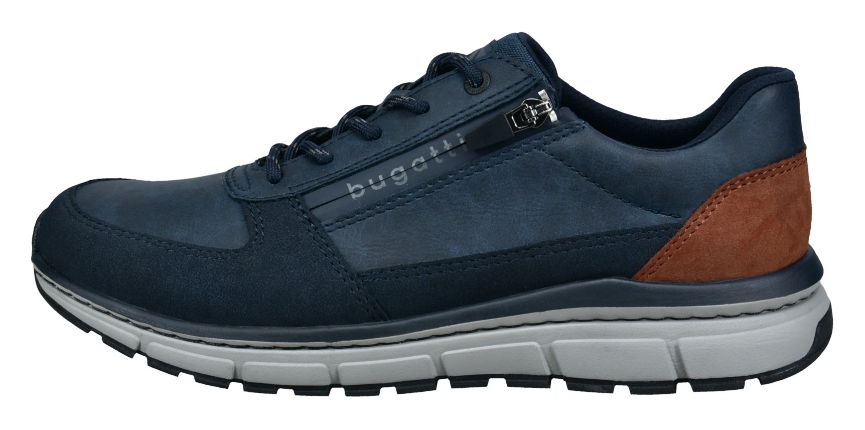 bugatti Keilsneaker  , Freizeitschuh, Halbschuh, Schnürer, Kontrastbesatz an der Ferse