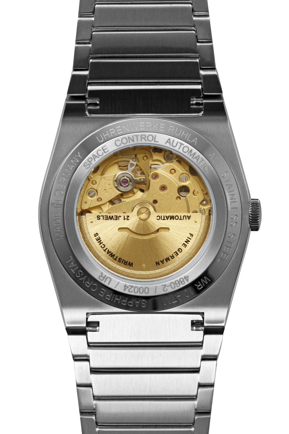 ruhla Automatikuhr »Space Control Automatik«, Armbanduhr, Herrenuhr, Datum, Saphirglas, Made in Germany