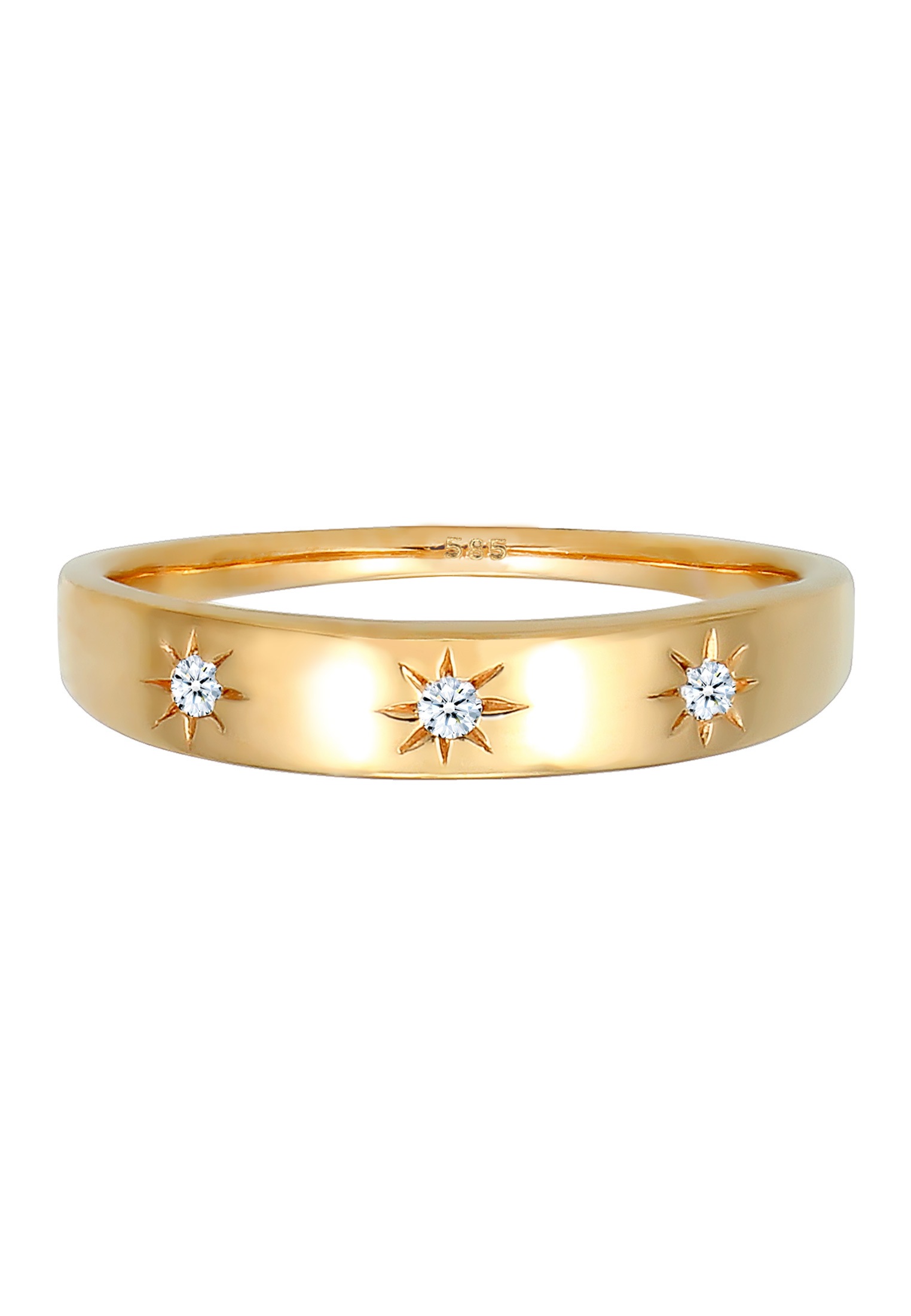Elli DIAMONDS Verlobungsring »Ring Verlobung Stern Diamant 0.06 ct. 585 Gold«
