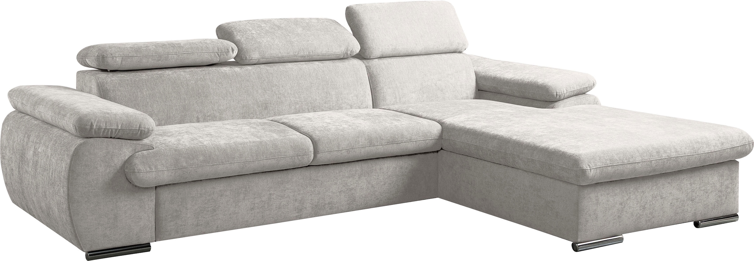 WERK2 Ecksofa »Cosmo 282 cm breit, Multifunktionen, Bettfunktion« Chenille, L-Form, XXL, Schlaffunktion, Bettkasten