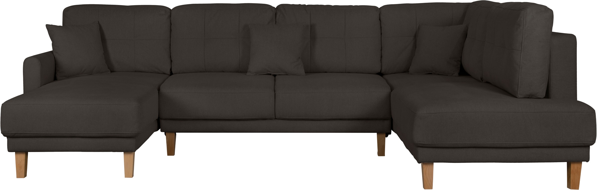 Home affaire Wohnlandschaft »TRIPLO U-Form wahlweise mit Schlaffunktion, B/T/H: 310/192/90 cm« Schlafsofa, auch mit Bettkasten, Steppung im Rückenkissen